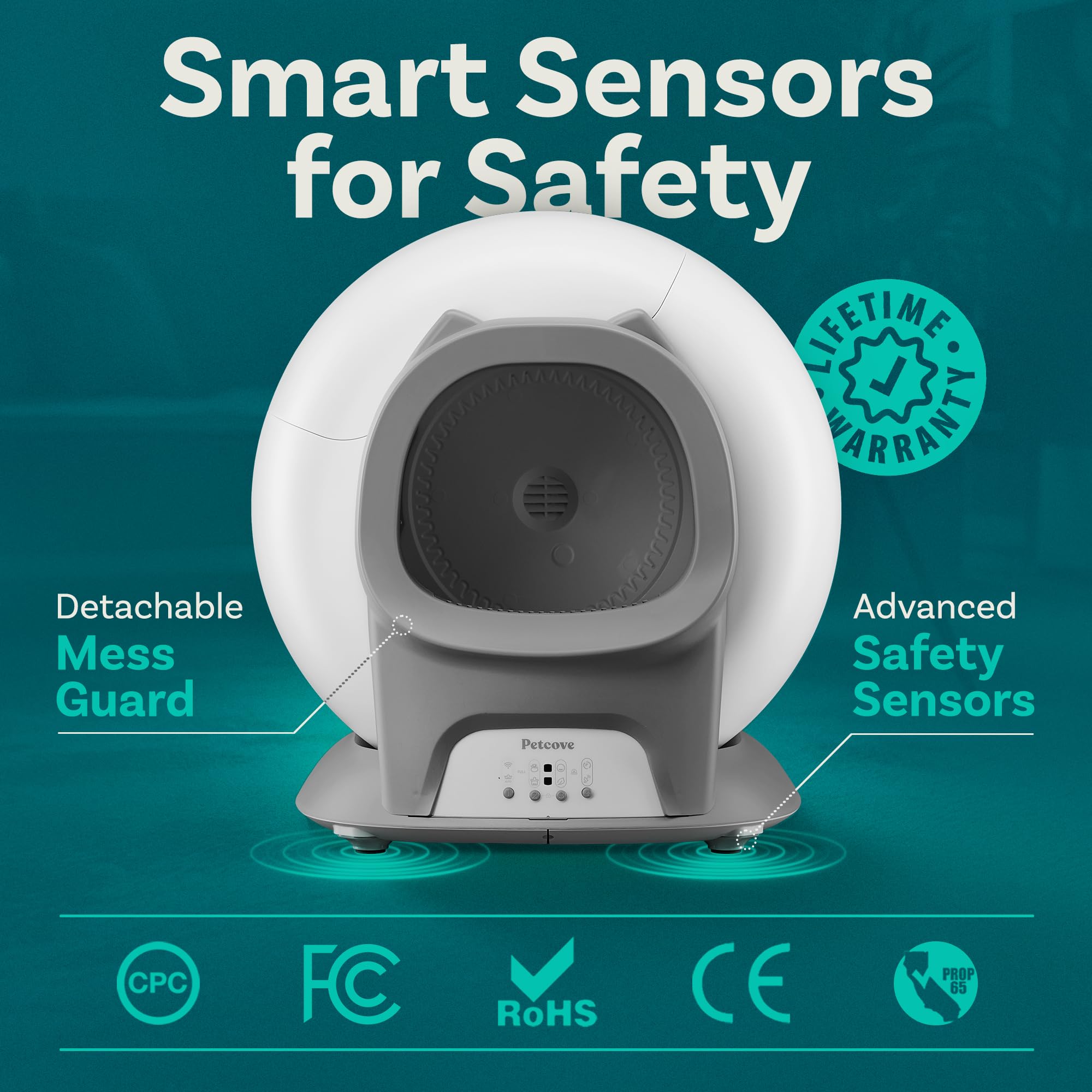 Self Cleaning Litter Box With Auto Safety Sensors For Multiple Cats - Automatic Cat Litter Box Self-Cleaning - Covered Ultra Odo