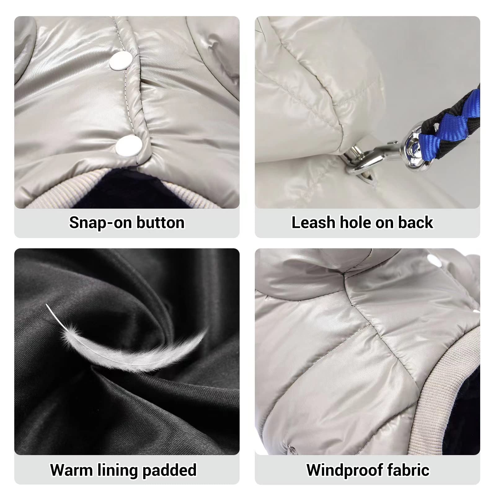 lesypet Dog Coats for Small Dogs, Dog Jacket Warm Winter Coat Windproof Puffer Jacket for Small Dogs Puppy