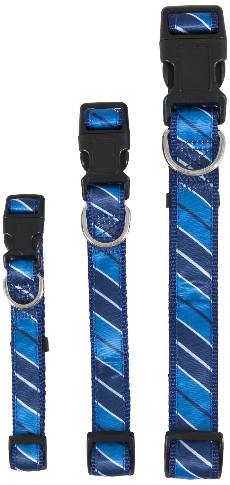 Aspen Pet 11457 Collar For Pets, 1 By 16 To 26-Inch, Stripe Blue