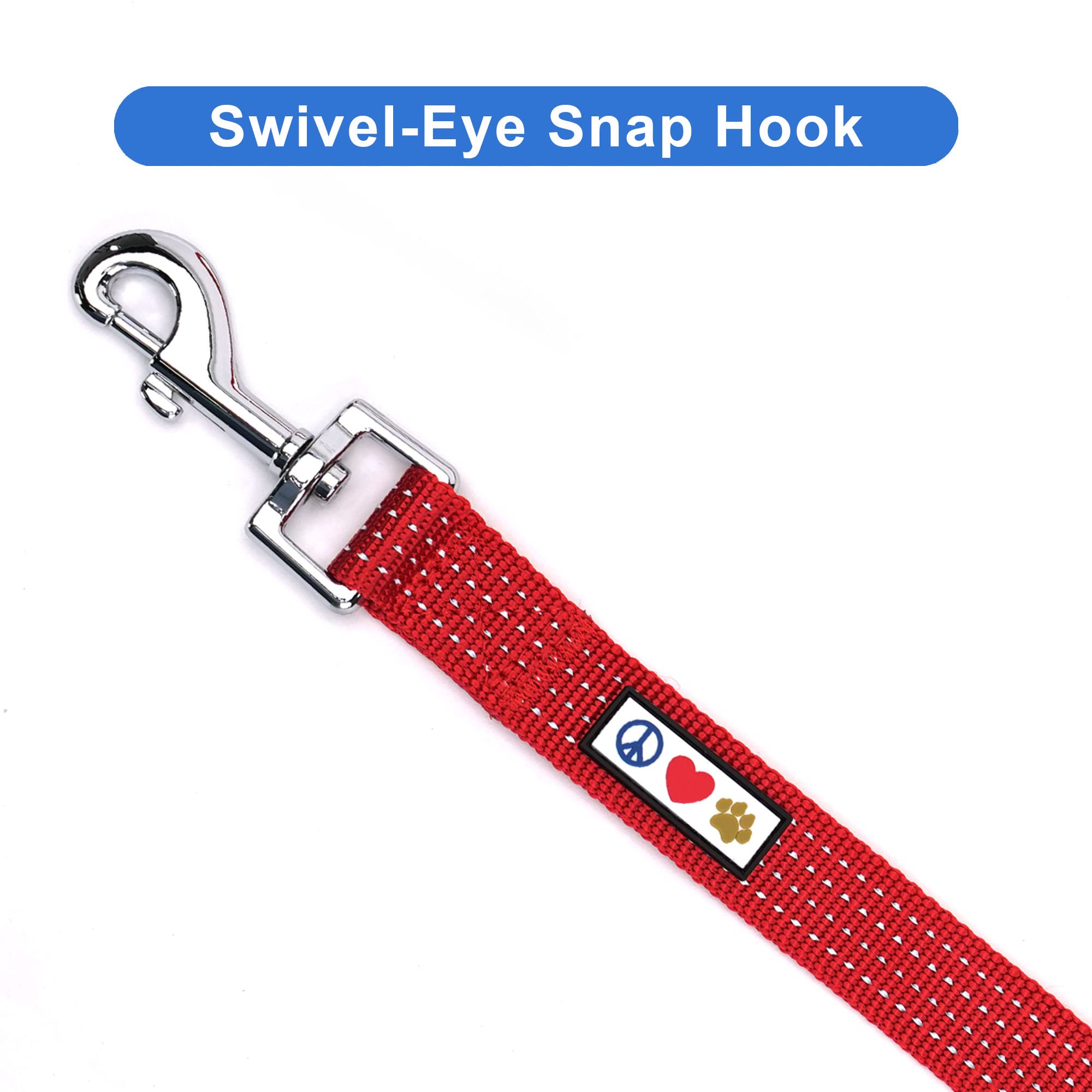 Pawtitas 6 Ft Pet Puppy Leash Reflective Dog Leash Comfortable Handle Highly Reflective Threads Heavy Duty Dog Training Leash Available As A 6 Ft Small Dog Red Leash