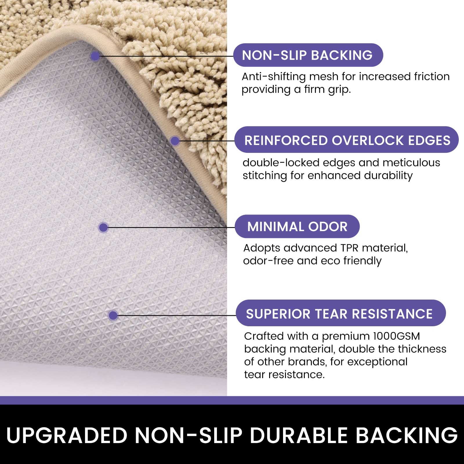 Oiilores Door Mat Indoor Super Absorbent Microfiber Washable Pet Rug, Low-Profile Entryway Rug with Non-Slip Backing, Dirty Trap