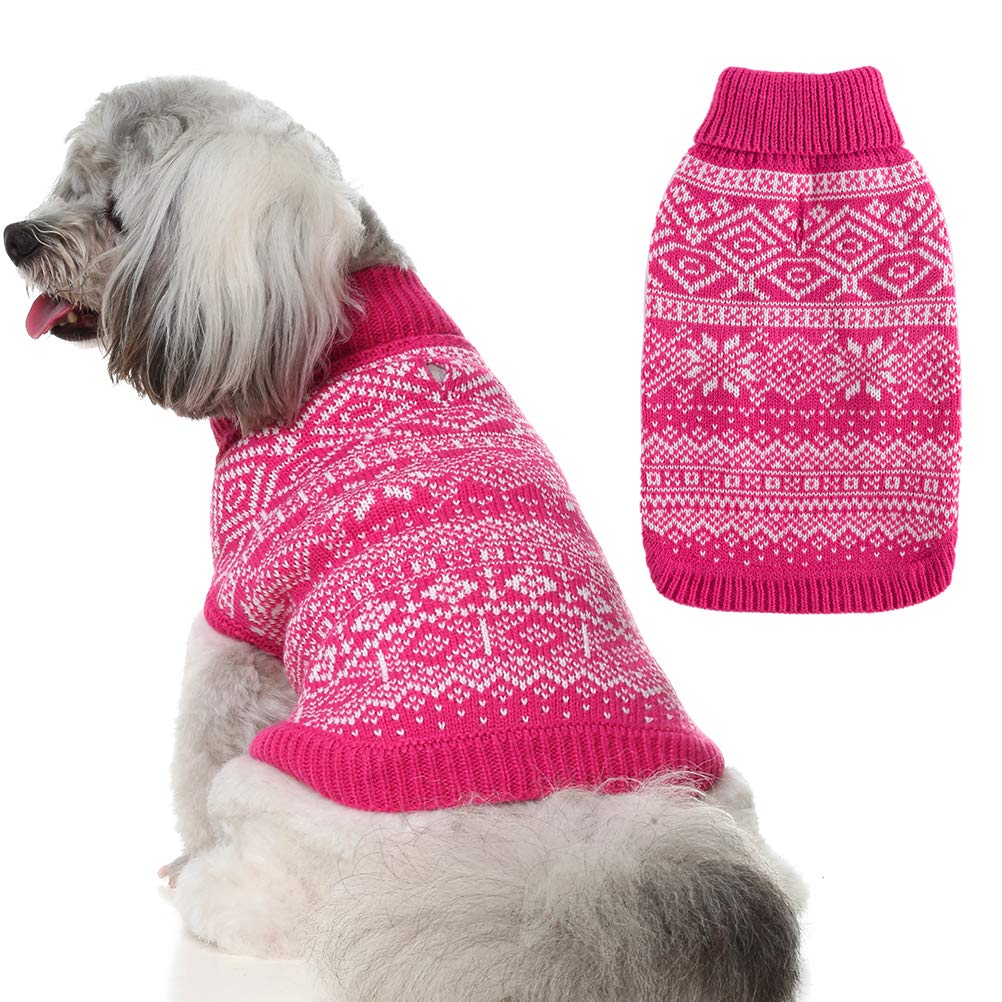 HOMIMP Dog Sweater Argyle - Warm Winter Clothes, Soft Coat for Small Medium and Large Dogs, Ugly Pet Clothing for Boy Girl Puppy