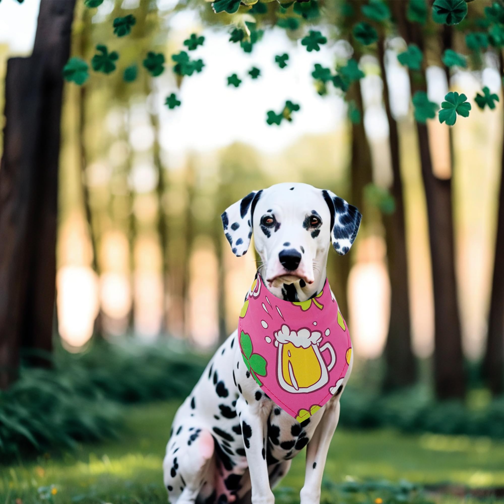 Pai Sence Easter and St.Patrick's Day Dog Bandanas Bulk 30 Pcs St.Patrick's Day Dog Bandanas for Large Dogs Breed Adjustable Eas