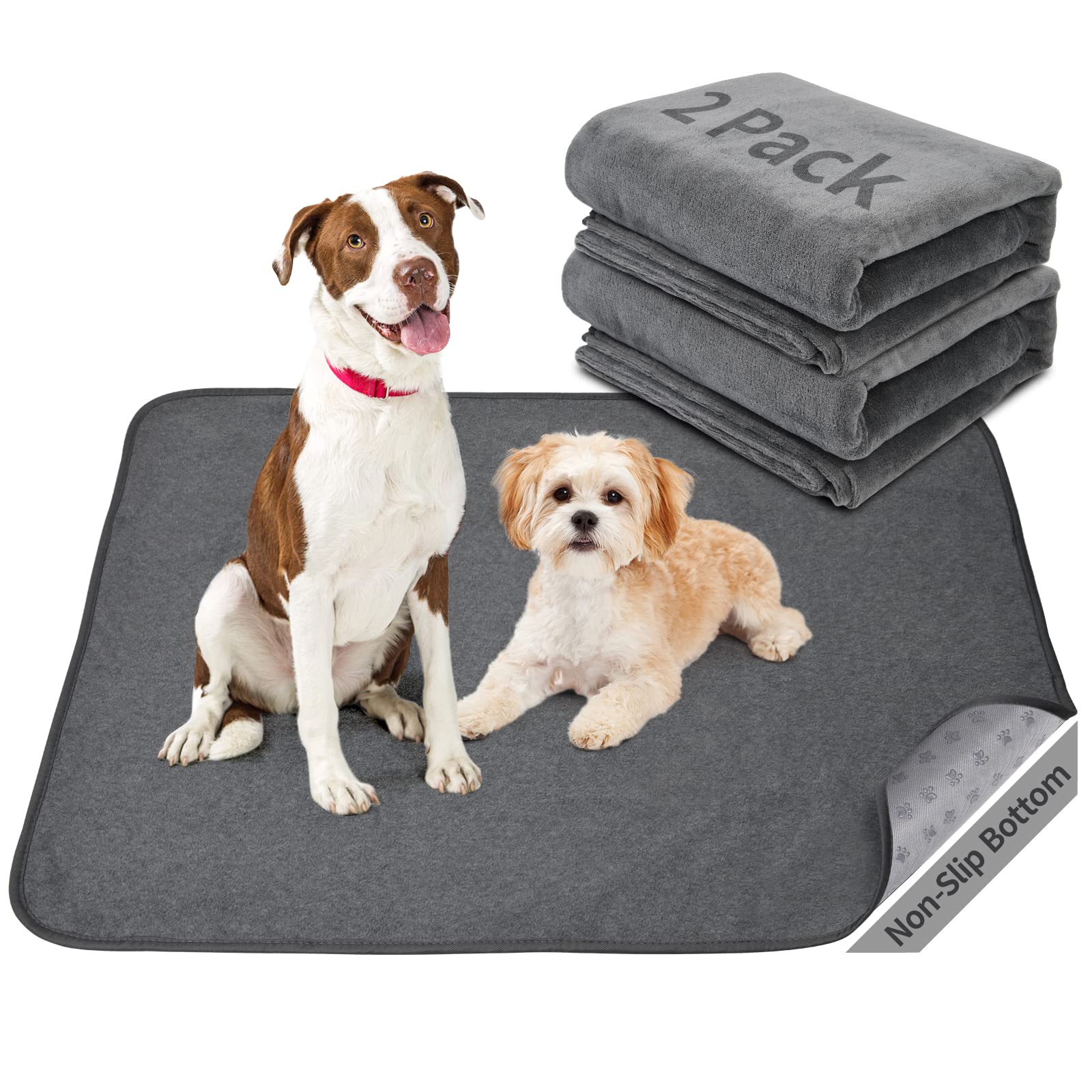 Dog Pee Pad Washable-Extra Large Instant Absorb Training Pads Non-Slip Pet Playpen Mat Waterproof Reusable Floor Mat For Puppy/S