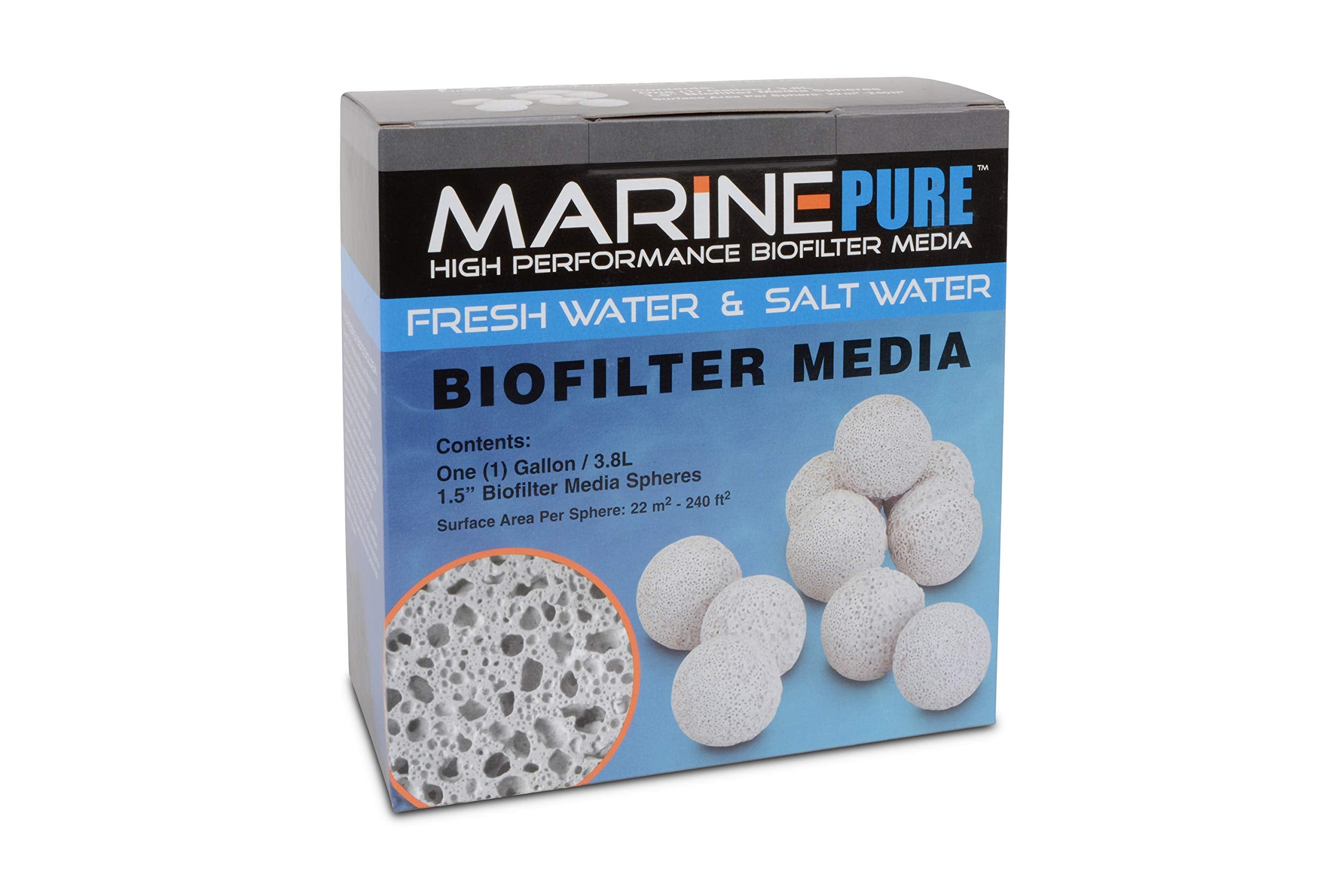 Cermedia Marinepure 1.5-Inch Sphere Bio-Filter Media For Marine And Freshwater Aquariums, 1-Gallon