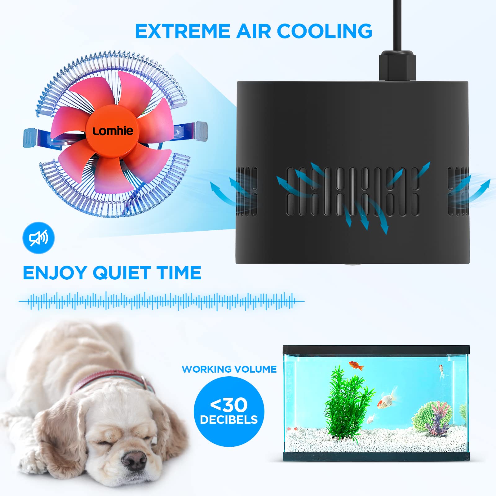 Lominie Led Aquarium Light, Dimmer Remote Control 0-100% Brightness 80W Planted Fish Tank Light Clamp Clip Lamp For Freshwater Refugium Algae Fish Tank With Gooseneck