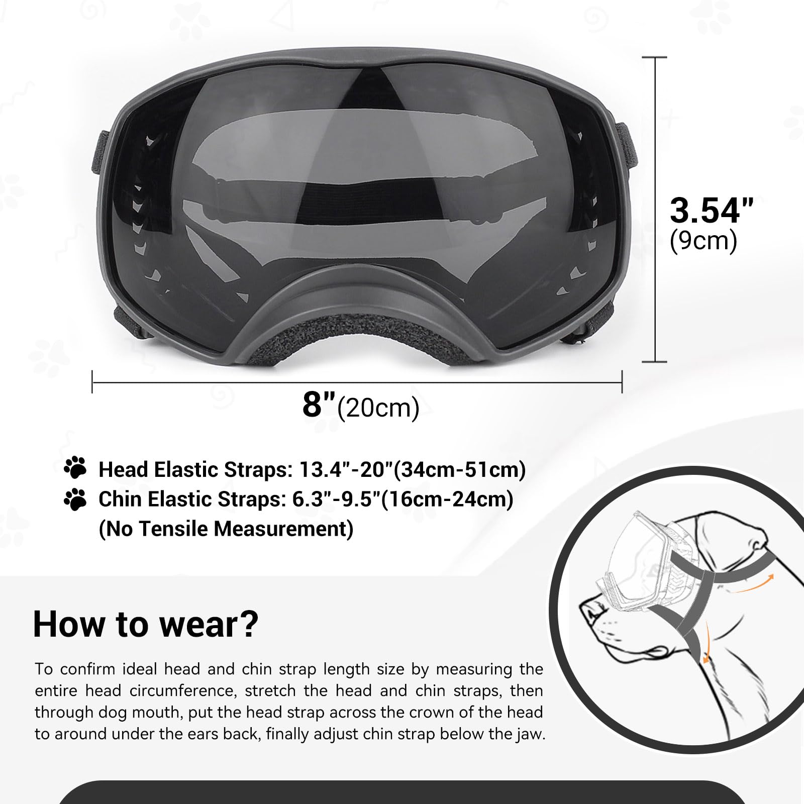 Namsan Dog Goggles Large Breed, Uv Protection, Driving Doggie Sunglasses For Medium To Large Dogs, Wide Glasses Full Eye Protect