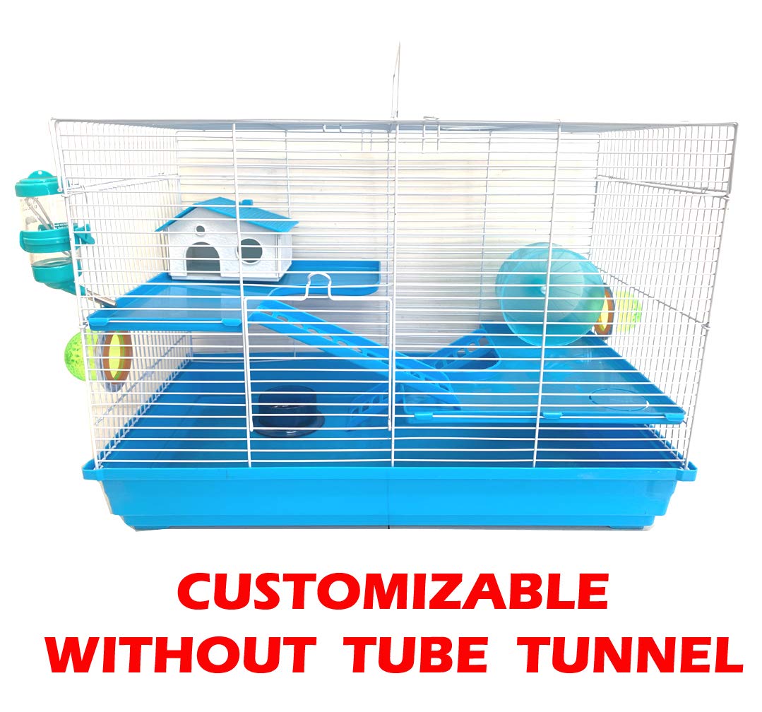 Extra Large 3-Levels Expandable And Customizable Hamster Habitat Rodent Gerbil Mouse Mice Rats Animal Critter Home Cage With Hid