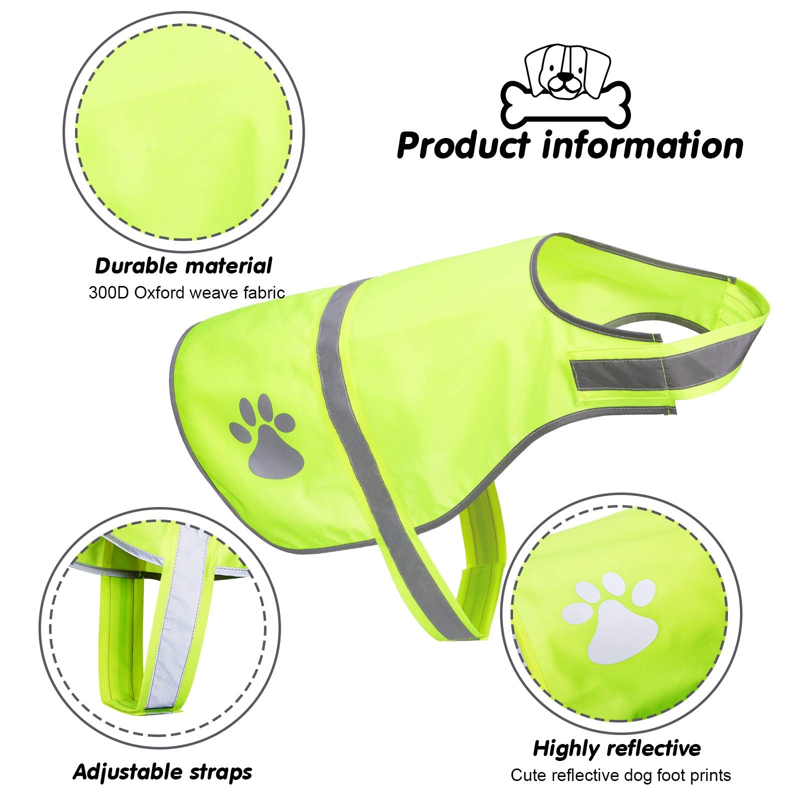 Geyoga 2 Pieces Dog Reflective Vest Adjustable Dog Safety Vest Pet Dog High Visibility Apparel For Outdoor Activities Walking Hunting (Orange, Fluorescent Yellow,L)