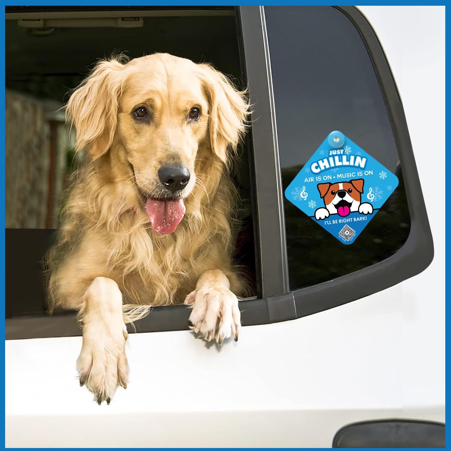 Stay Safe With 'Just Chillin' Car Sign - Visible Pet Safety Alert For Responsible Dog Owners - A Must Have Auto Accessory For Do