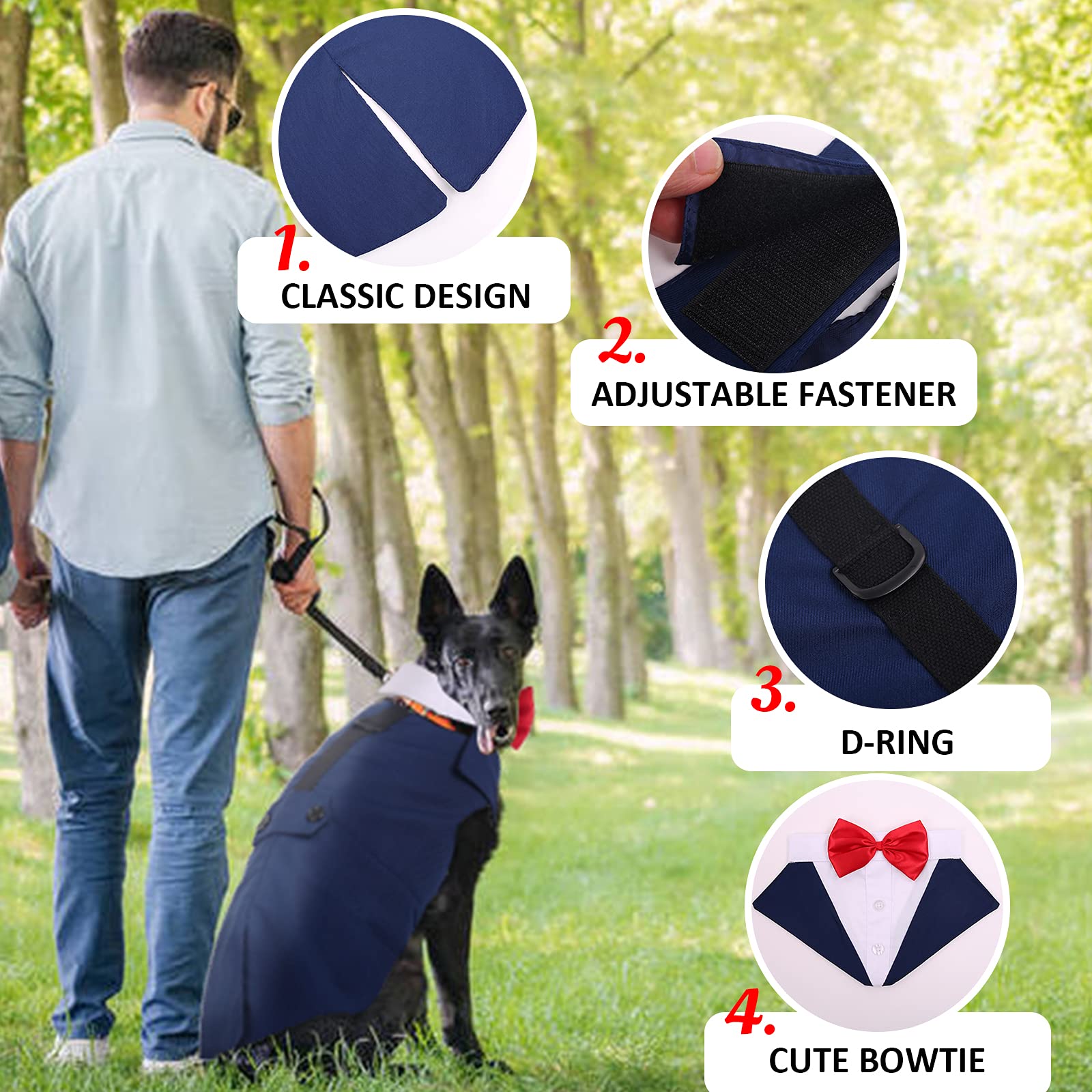 Dora Bridal Dog Tuxedo For Small Dogs,Dog Suit And Bowtie, Formal Dogs Wedding Outfit, Pet Tuxedo And Bandana Set Valentines Bir