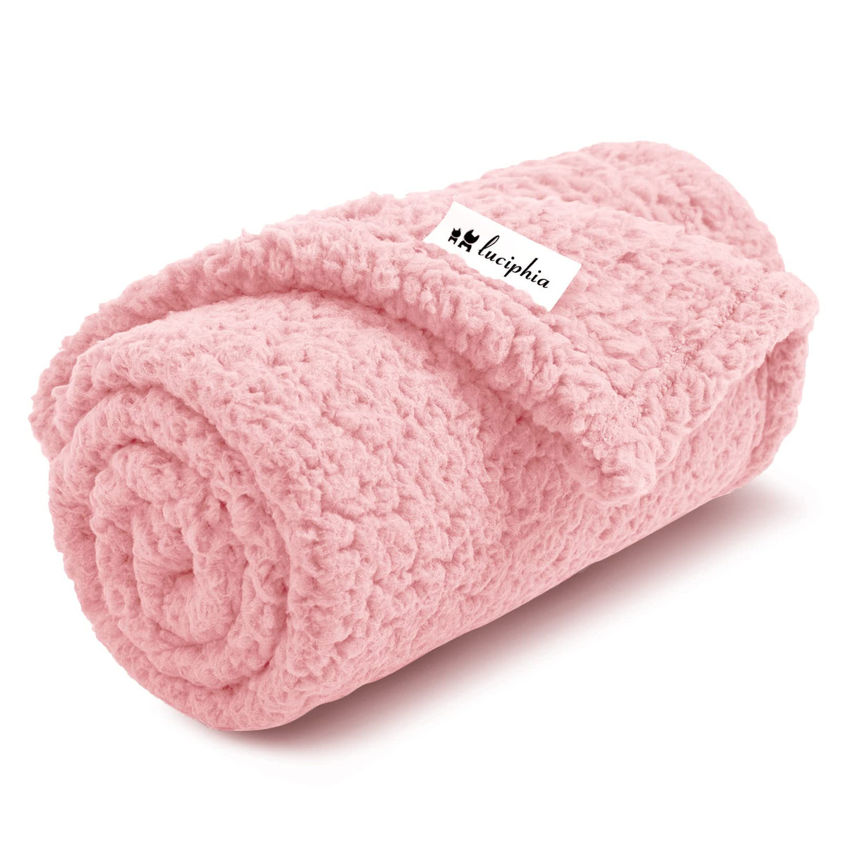 Premium Fleece Dog Blanket Soft Pet Sherpa Calming Blankets Throw For Dog Puppy Cat, Pink Medium (31X41)