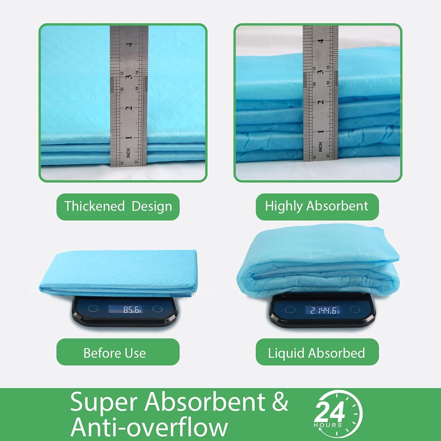 DEEP DEAR Extra Large Dog Pee Pads, 28x34, 30 Count, Thicker XL Super Absorbent Leak-Proof Pet Potty Pads