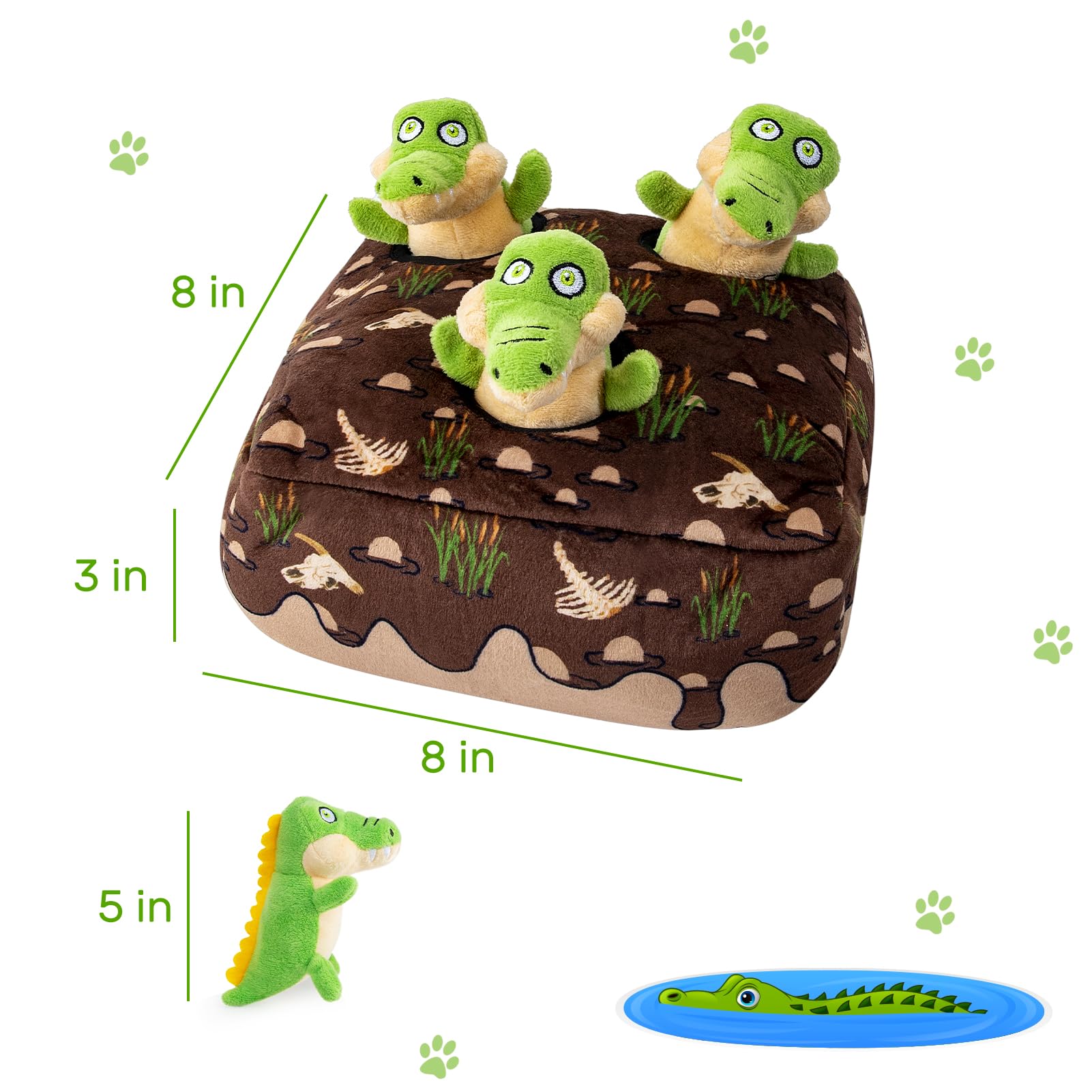 Hollypet Squeaky Dog Toy, Interactive Plush Hide and Seek Dog Toys for Small Medium Sized Dogs and Non-Aggressive Chewers, Puppy
