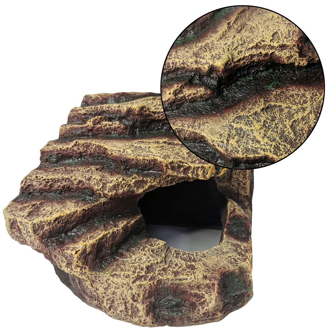 Kathson Turtle Basking Platform Frogs Habitat Hiding Cave Resin Fish Tank Aquarium Ornament Reptile Climbing Ramp Decorations For Amphibians Resting