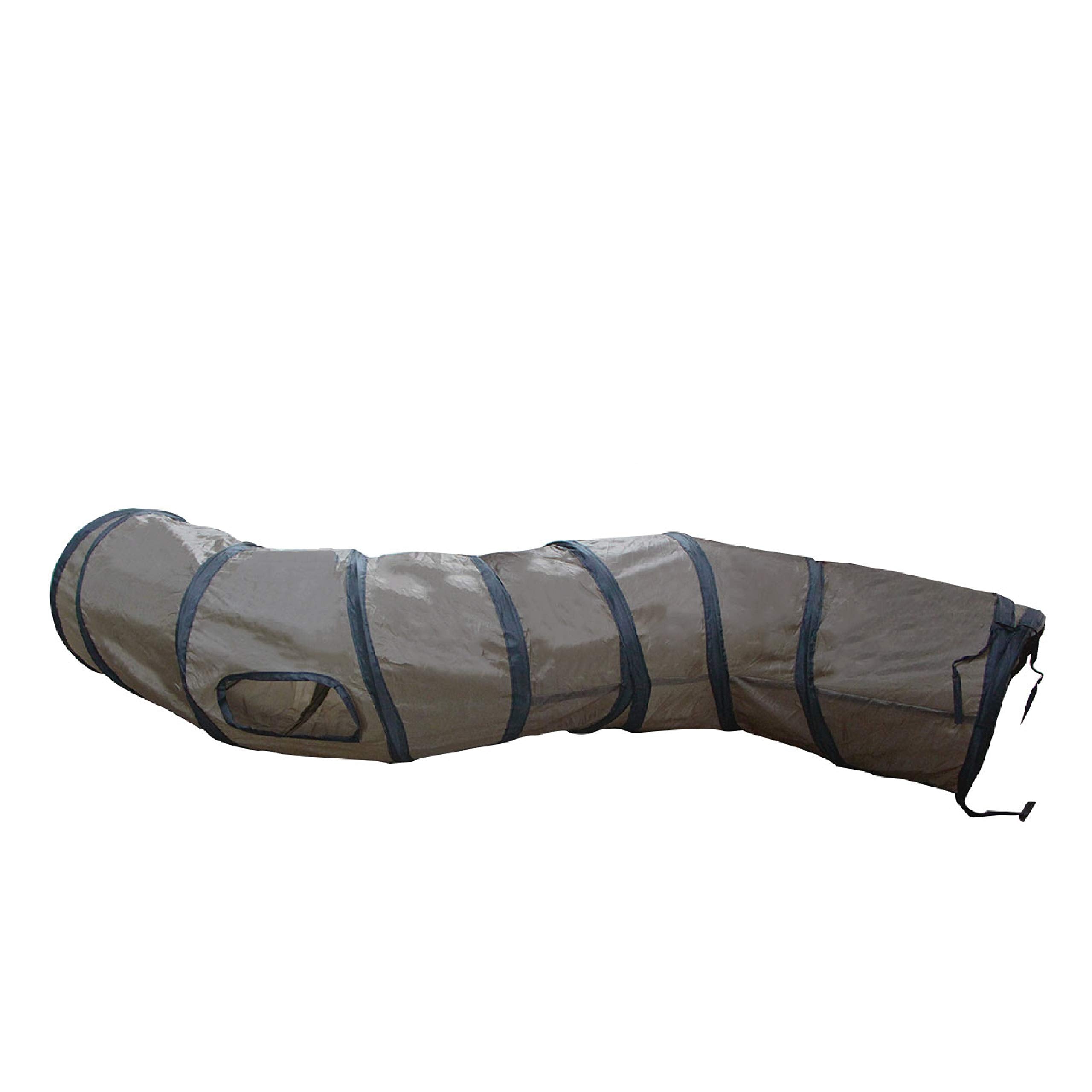 Petlike S Way Cat Tunnel Collapsible Pop-Up Pet Tube Hideaway Play Toy With Ball (S-Way, Brown)