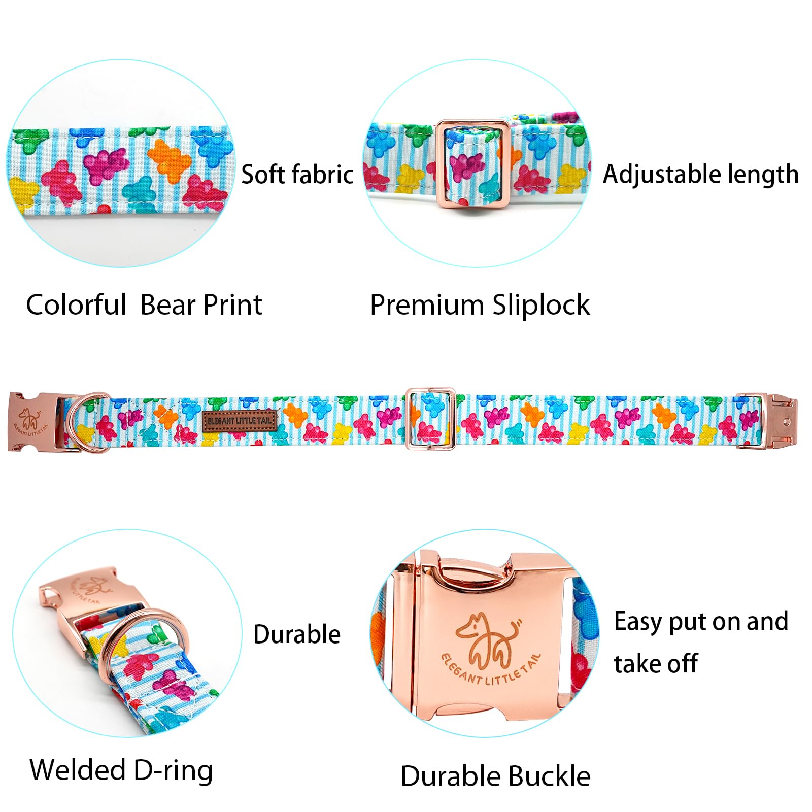 Elegant Little Tail Dog Collar, Dill Pickles Pattern Pet Collar Durable Cute Dog Collars Male Or Female Pet Gift Adjustable Dog