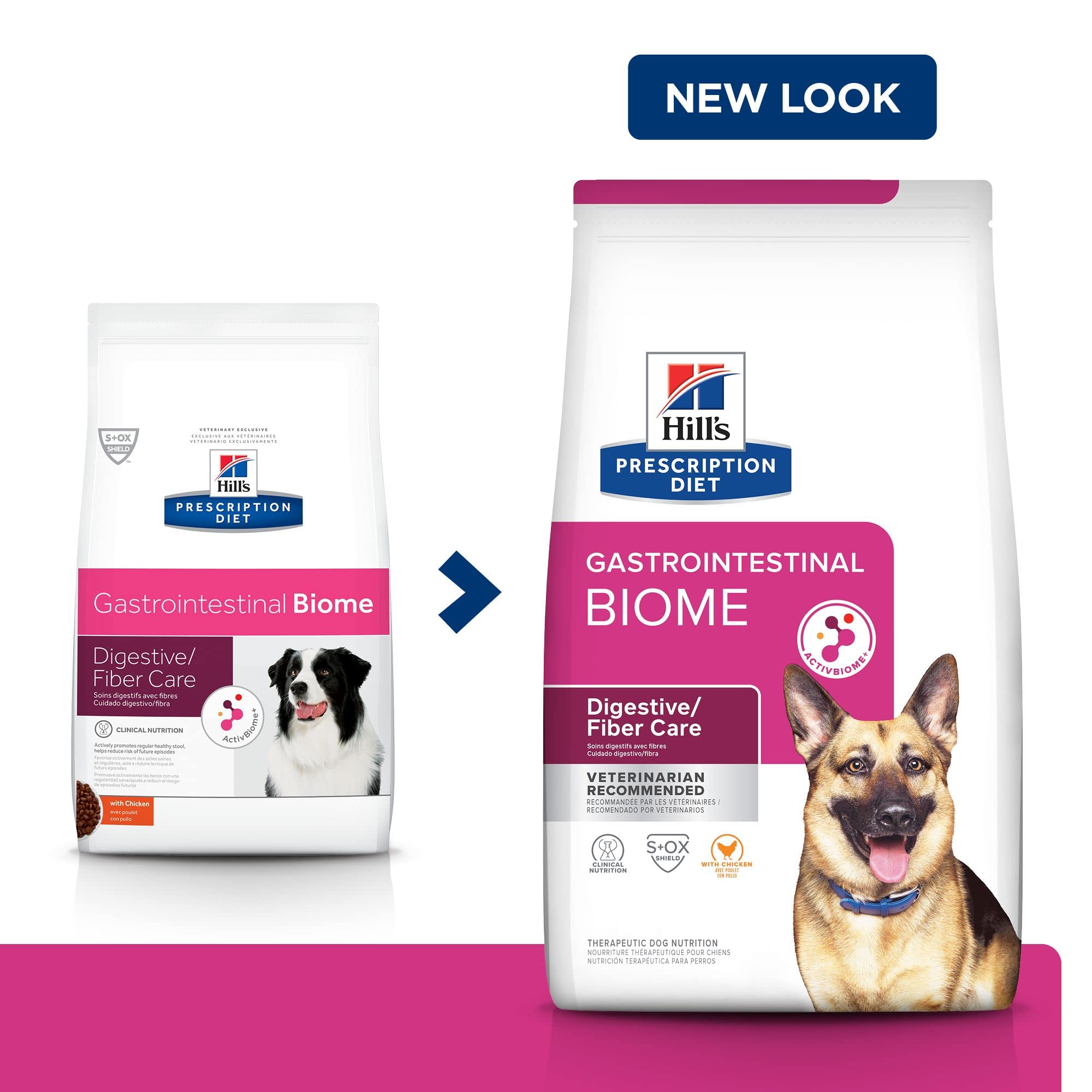 Hills Prescription Diet Gastrointestinal Biome Digestive/Fiber Care with Chicken Dry Dog Food, Veterinary Diet, 16 lb. Bag
