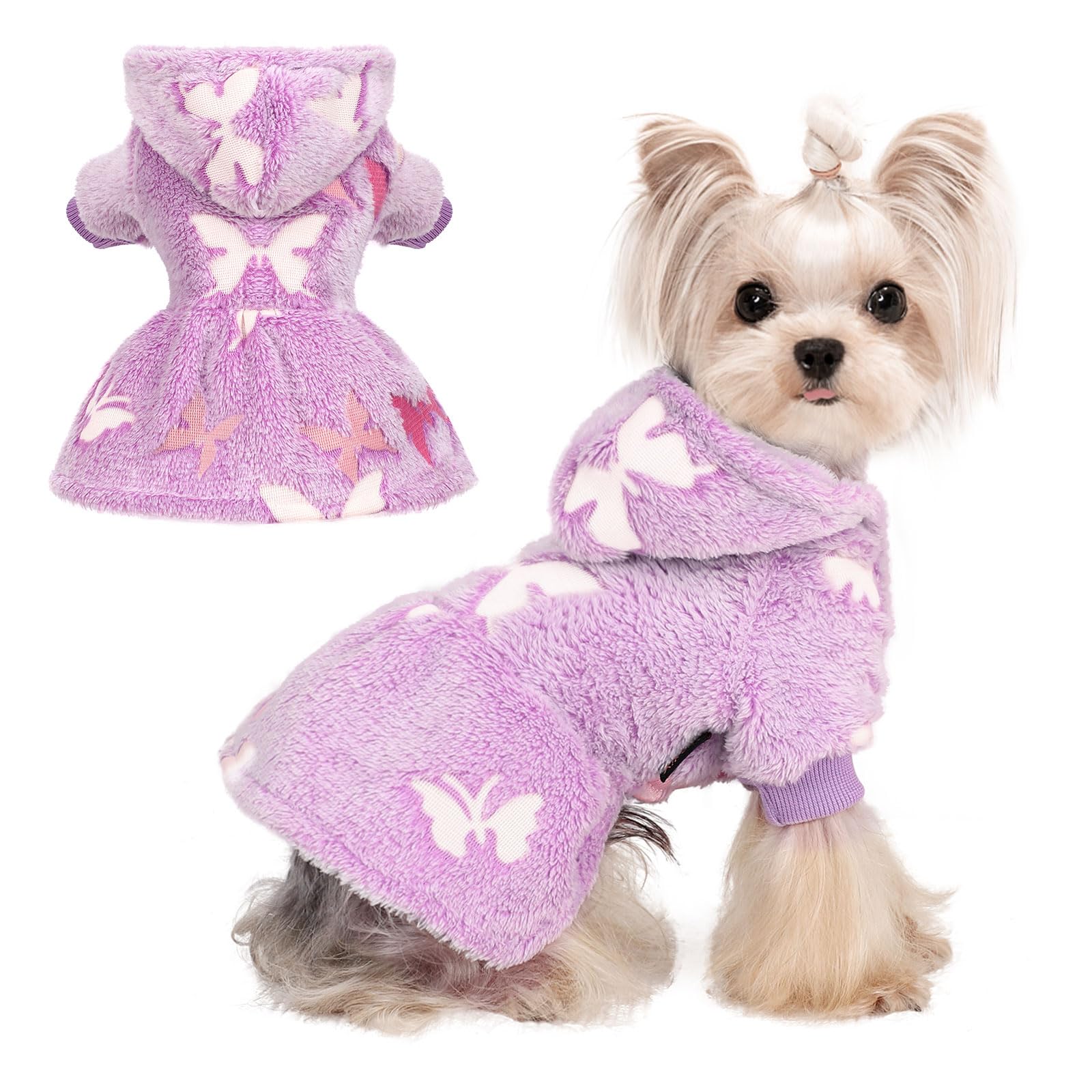 Kosiyi Dog Sweater Fleece Dog Hoodie Winter Dog Clothes For Small Dogs Boy Girl Pet Hoodies For Dogs Cold Weather Dog Coats Fall