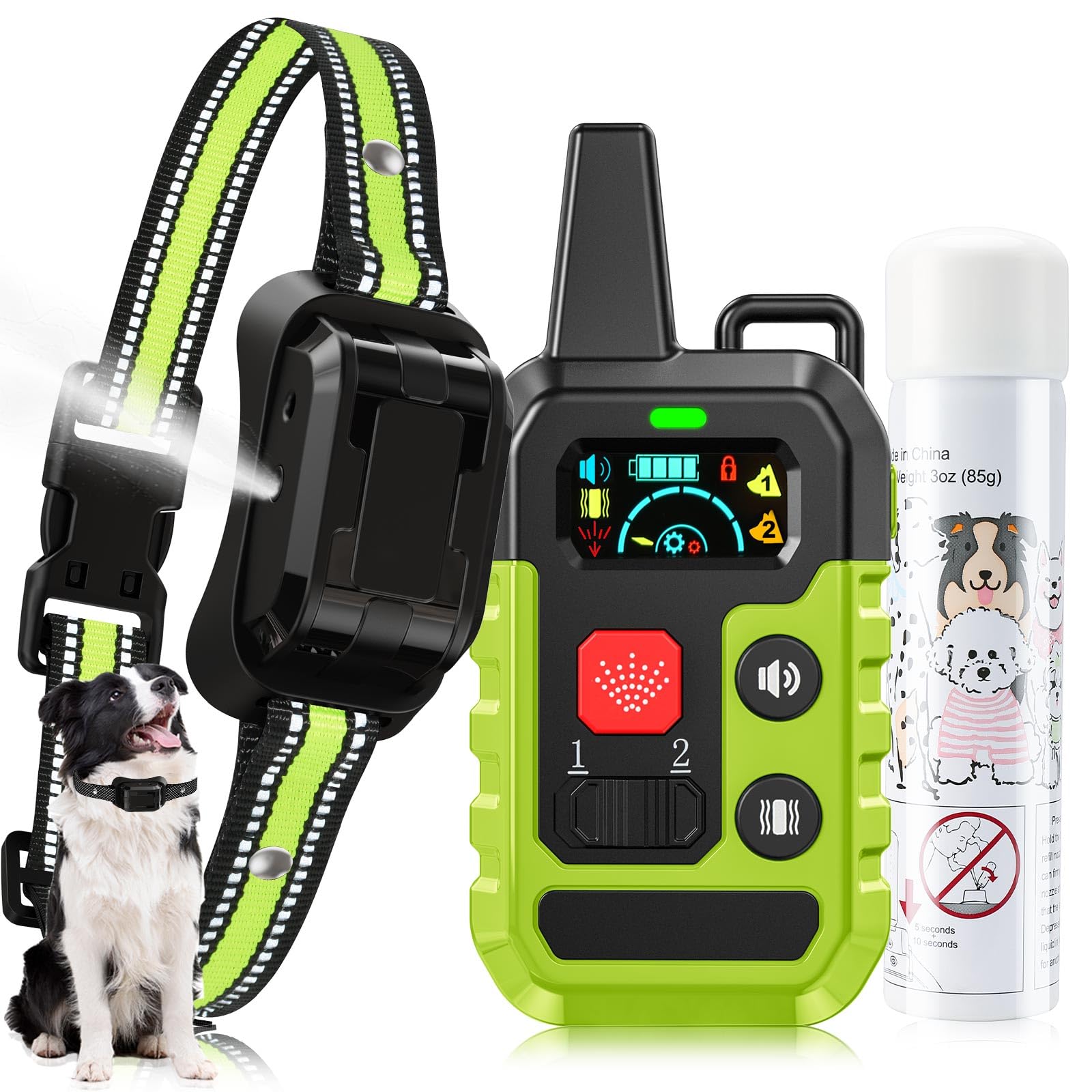 Citronella Training Collar For Dog [1* Citronella Refill] Citronella Dog Bark Collar With Beep/Vibration/Spray 4 Mode & 6 Adjust