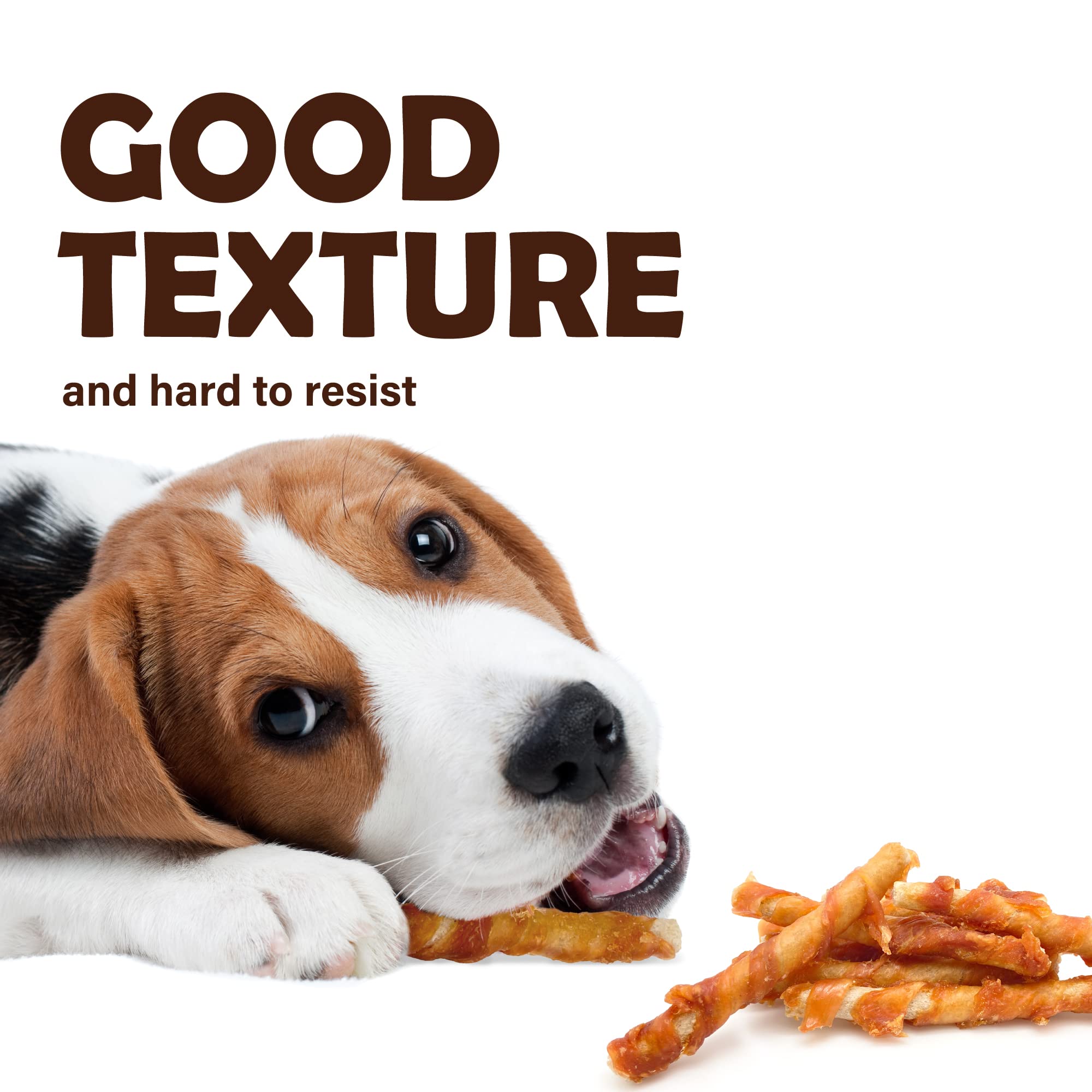 Afreschi Wrapped Turkey Tendon with Brown Rice Stick 3.5 oz, USA-Sourced Turkey Tendon, Dog Treats for Wrapped Series, All Natur