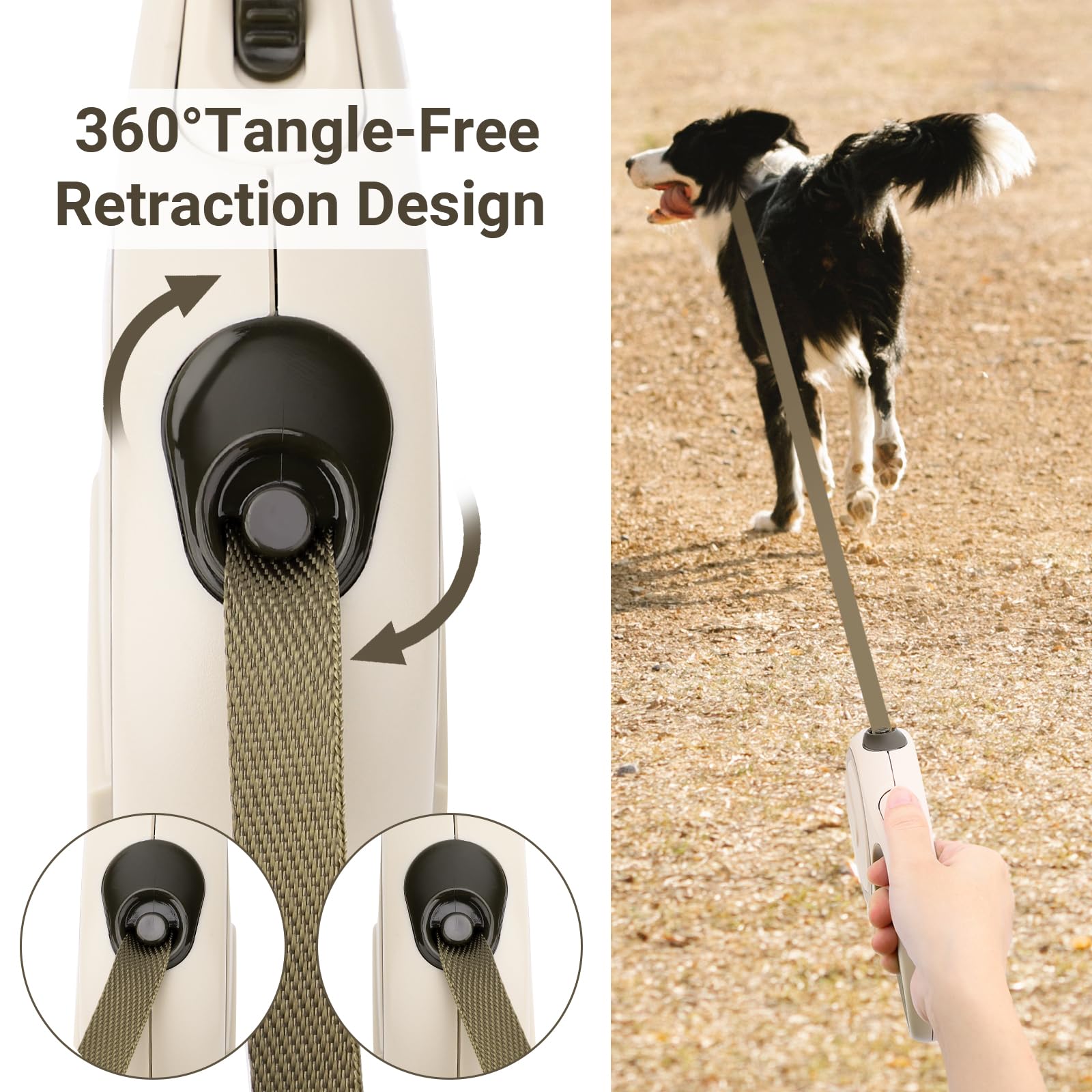 Segarty Retractable Leash Small Dog, 16Ft Heavy Duty Walking Dog Leash For Medium Pet Up To 44Lb, Anti-Slip Handle 360Tangle-Fre