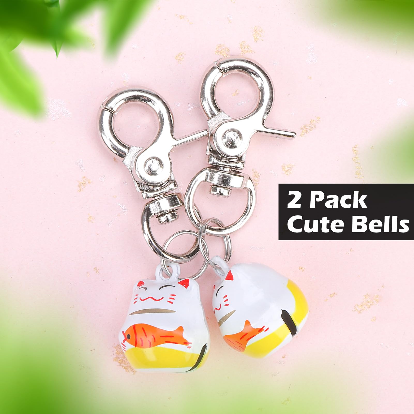 Expawlorer Cat Bell 2 Pack - Pet Collar Accessories Bells Loud With Claw Buckle, Dog Charm Jingle Pendants Jewelry Ornament Cat