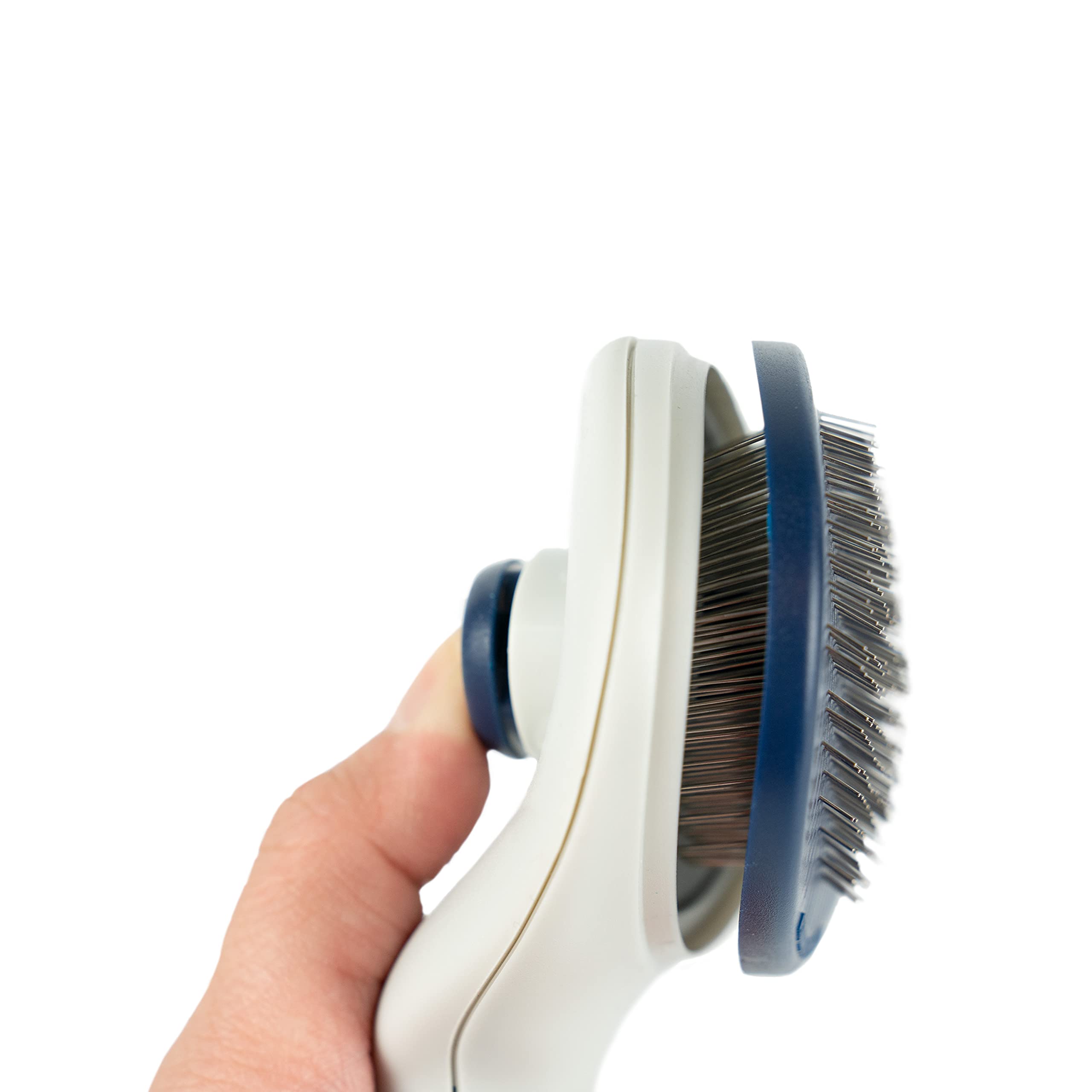 Furreal Dog Grooming Brush - Large Self-Cleaning Slicker For Medium & Long Coats | Removes Loose Hair And Untangles Mats