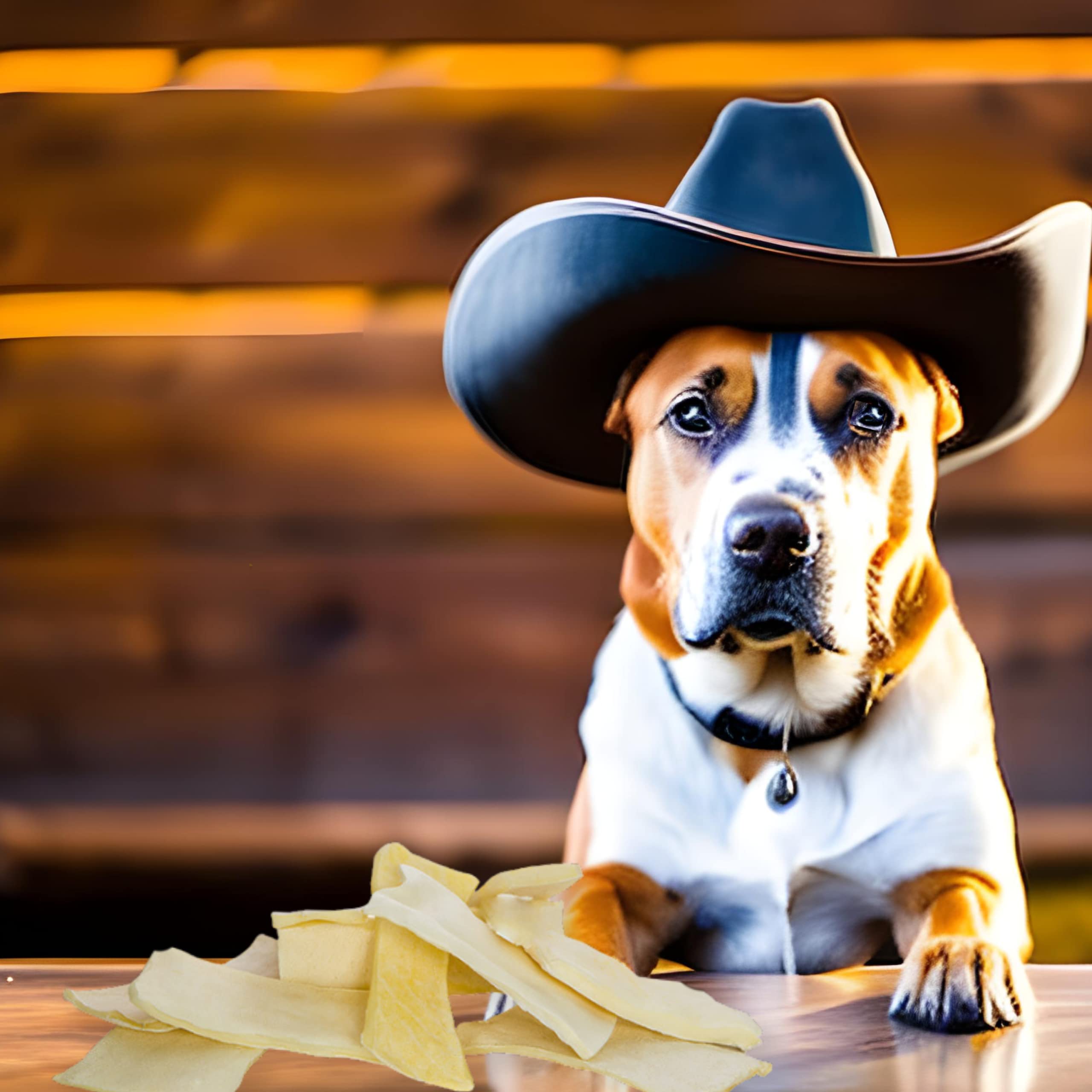 Cowdog Chews Natural Rawhide Chips - Premium Long-Lasting Dog Treats with Thick Cut Beef Hides, (1Lb)