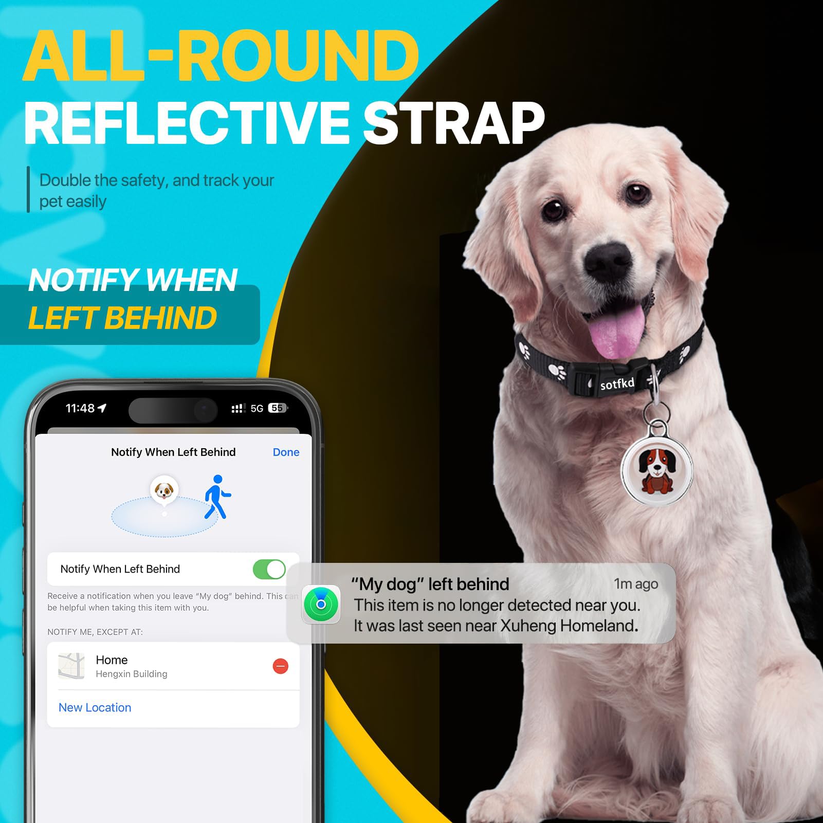 Dog Tracker-GPS Dog Collar-GPS Tracker for Dogs-Pet Tracker for Dogs | Android and iOS Universal | No Monthly Fee | Waterproof |