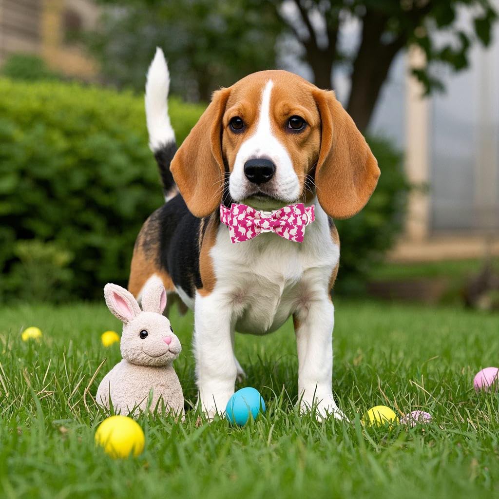 Maca Bates Easter Day Dog Collar With Bow Bowtie Bunny Dogs Bow Tie Collars Breakaway Soft Cute Adjustable Pink Collor Easters R