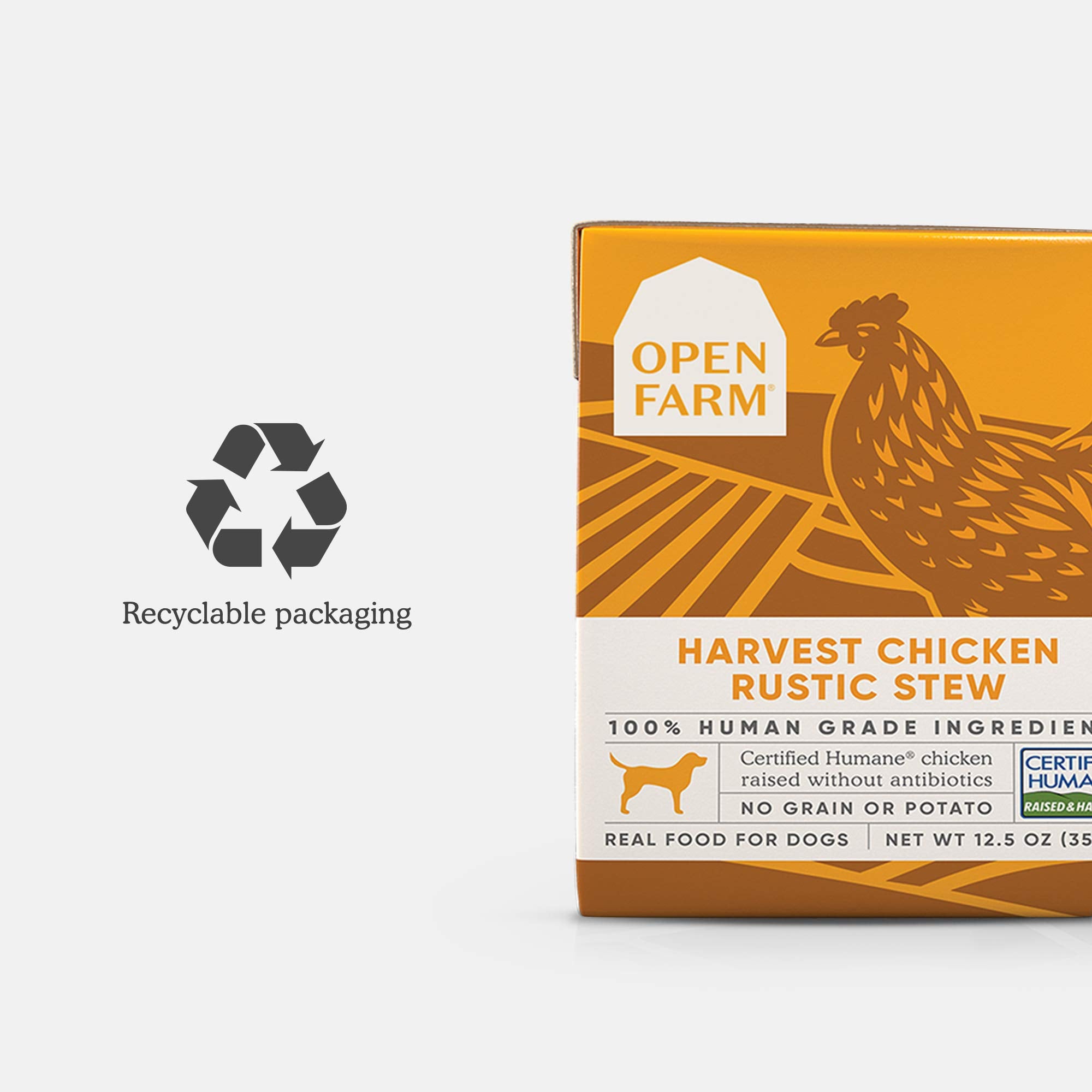 Open Farm Harvest Chicken Rustic Stew Wet Dog Food, Grain-Free Meal or Food Topper with Responsibly Sourced Meat and Superfoods