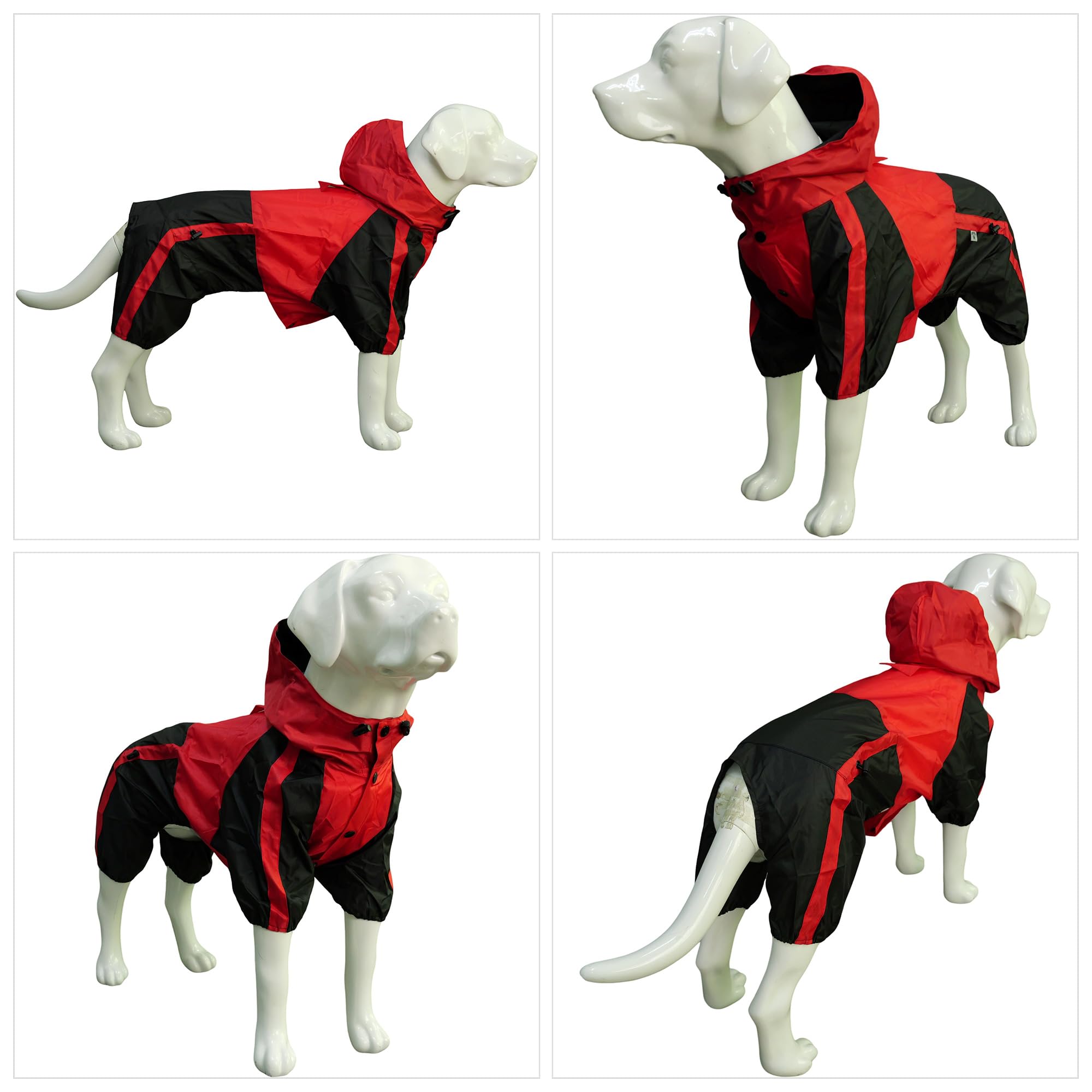 Pet Apparel Large Dog Clothing Raincoat Pet Clothes Rain Coat For Big Large Dogs Red Green Waterproof (L-Xl, Red)