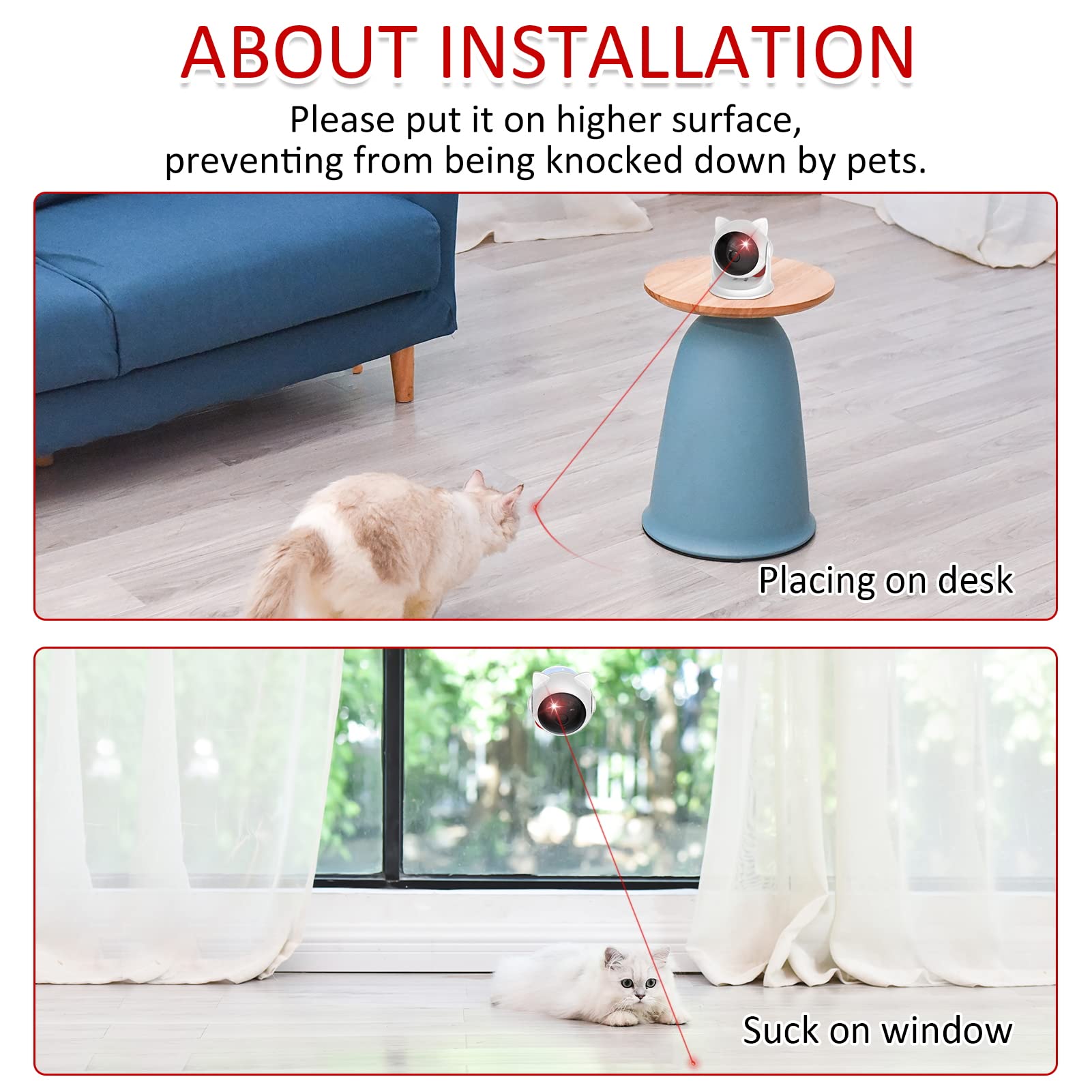 Saolife Automatic Cat Laser Toys, Interactive Laser Cat Toys For Indoor Cats/Kitty/Dogs, Cat Laser Toy Automatic