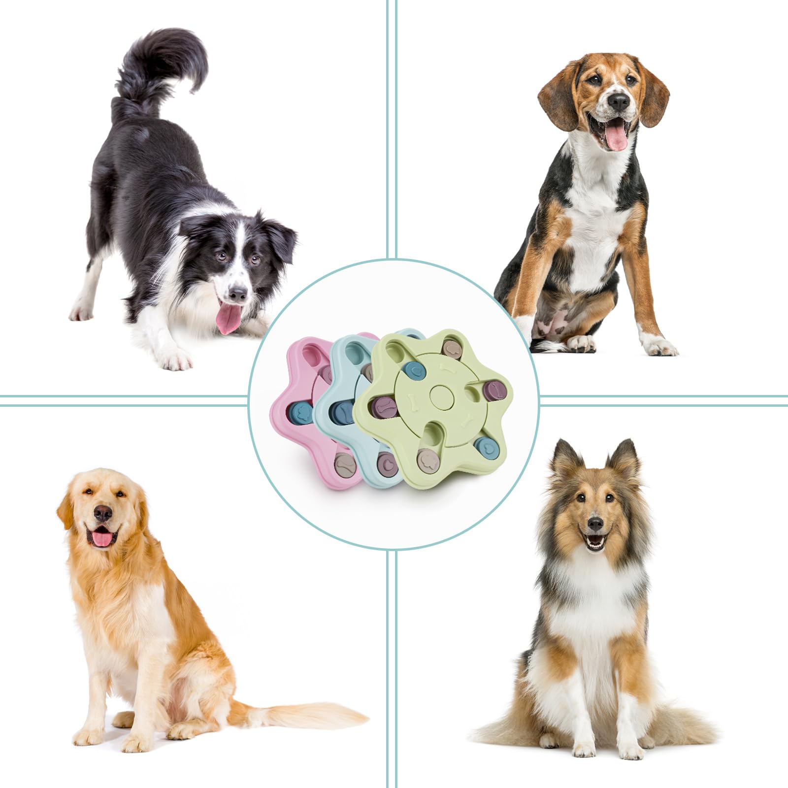 Zoyiancy Interactive Dog Puzzle Toys, Pet Puzzle Slow Feeder, Iq Stimulation Treat For Training, Mental Slow Feeder For Puppy Ca