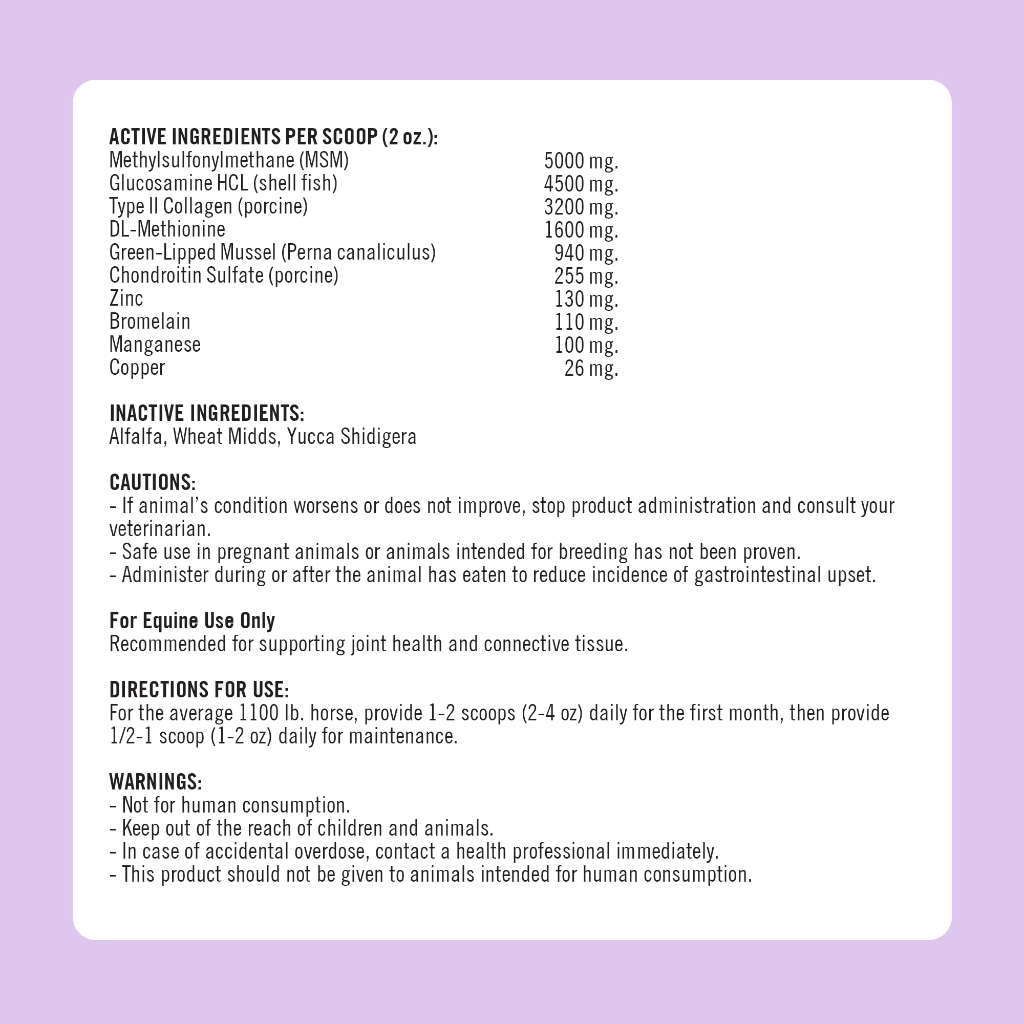 Formula 707 Joint 6in1 Equine Supplement 10 lb Bag - Support for Joint Integrity and Inflammatory Response in Horses - Green-Lip