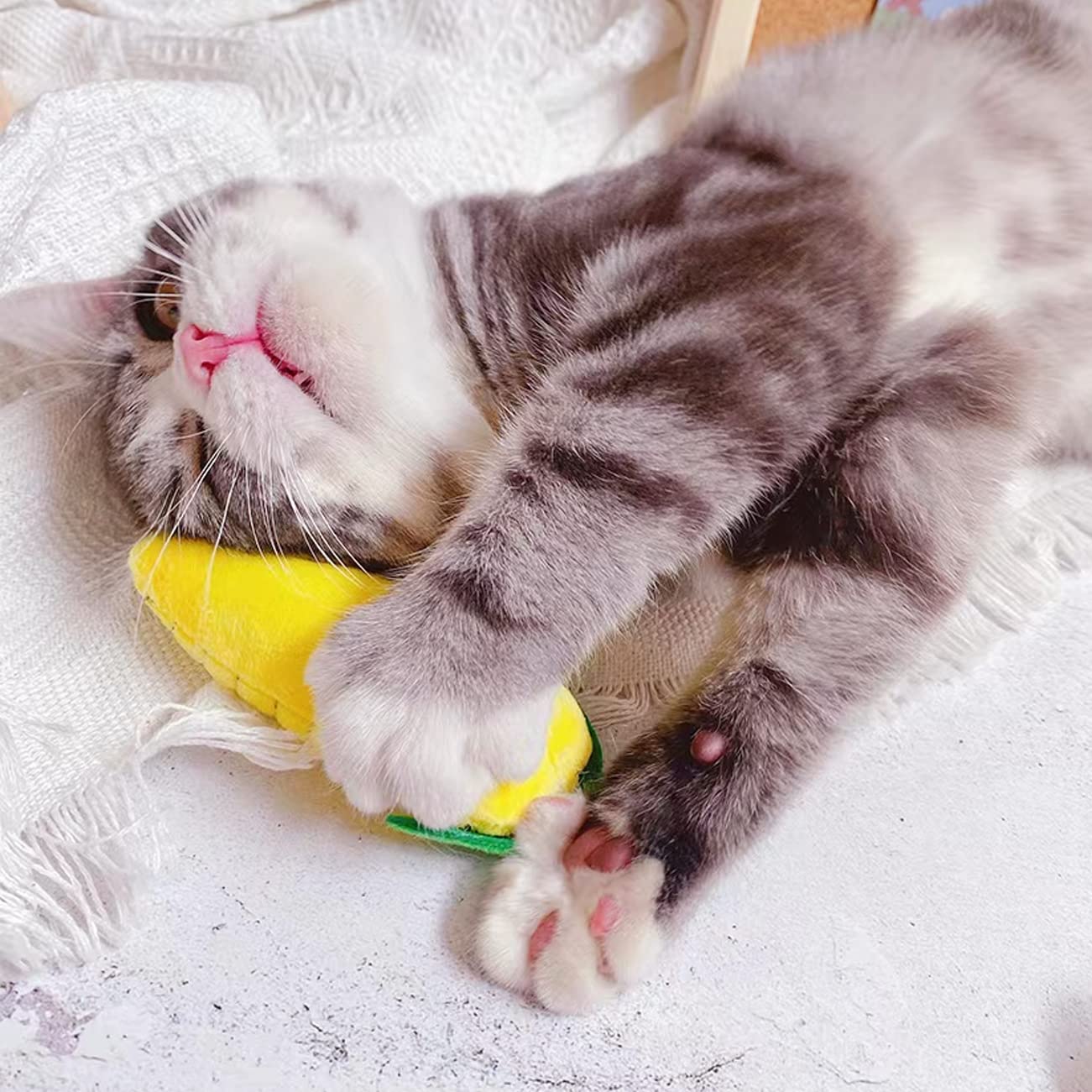 Azoffyiu Cat Toys, Interactive Cat Toy For Indoor Cats, Soft And Durable Crinkle Sound Catnip Toys, Catnip Filled Mouse Cat Teet