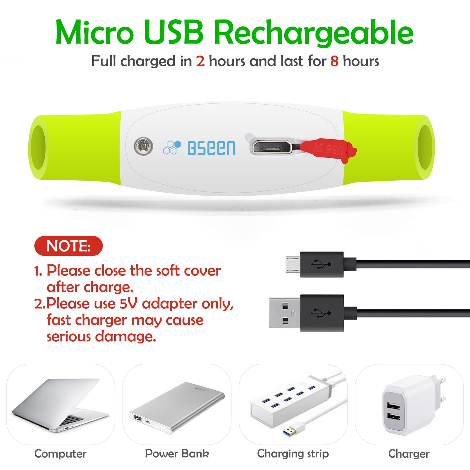 Led Dog Collar, Bseen Usb Rechargeable Flash Dog Necklace Light, Pet Safety Collar Makes Your Beloved Dogs Be Seen At Night For Small Medium Large Dogs