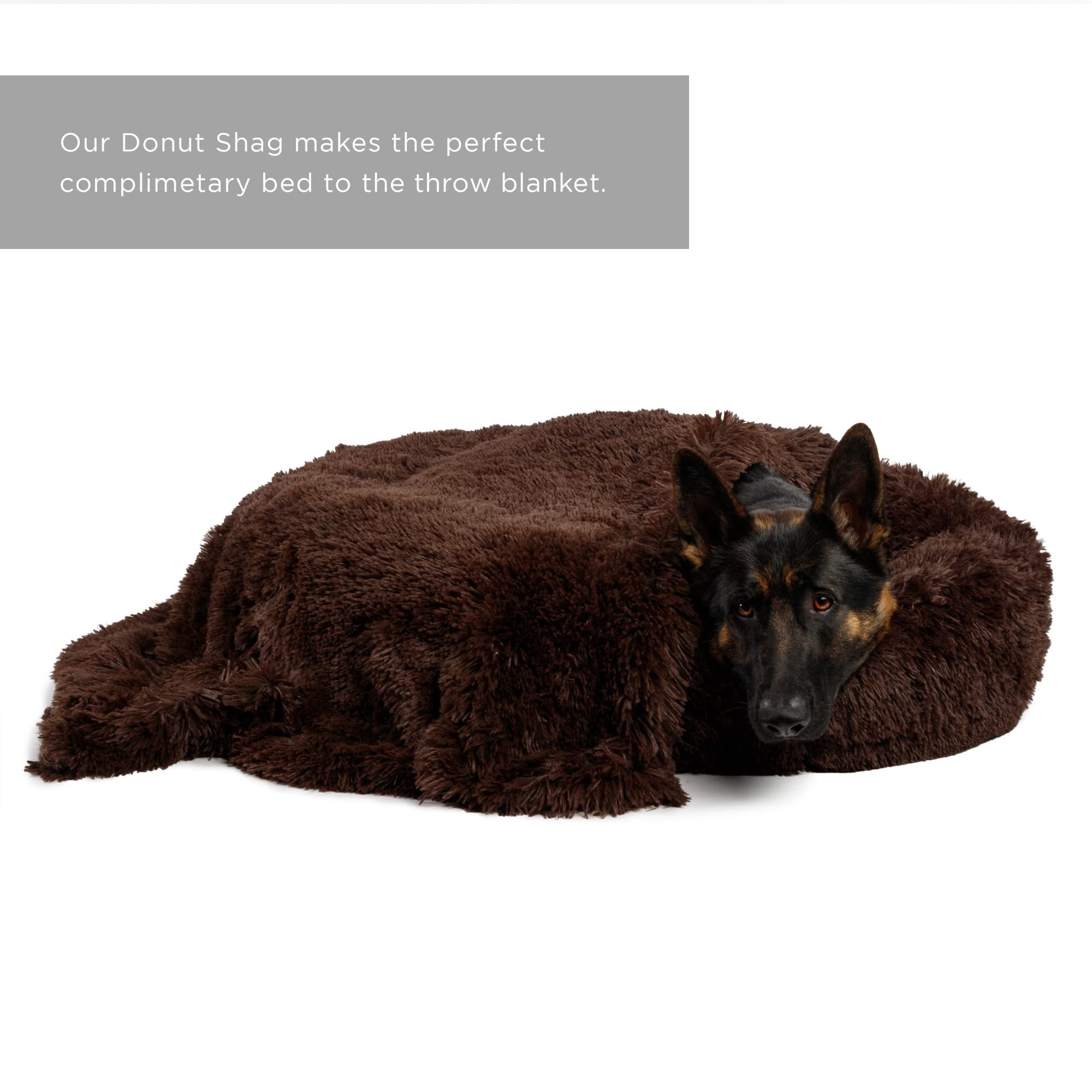 Best Friends By Sheri Calming Shag Fur Pet Throw Blanket, Dark Chocolate, 40'X50'