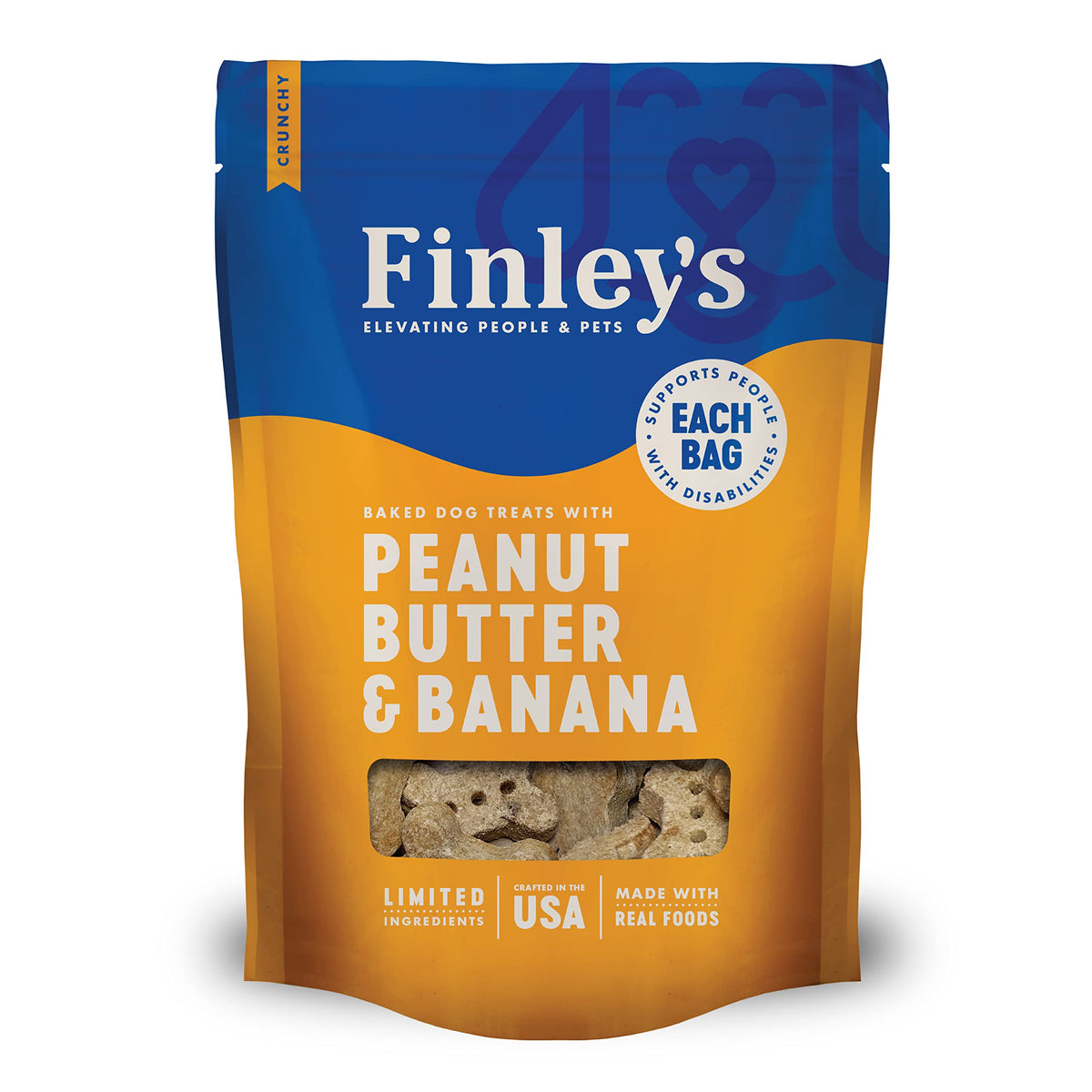 Finley'S Peanut Butter & Banana Dog Biscuits Treats For Dogs Made In Usa | Natural Peanut Butter & Banana Wheat Free Dog Treats | Healthy Dog Treat Bags (12 Oz)