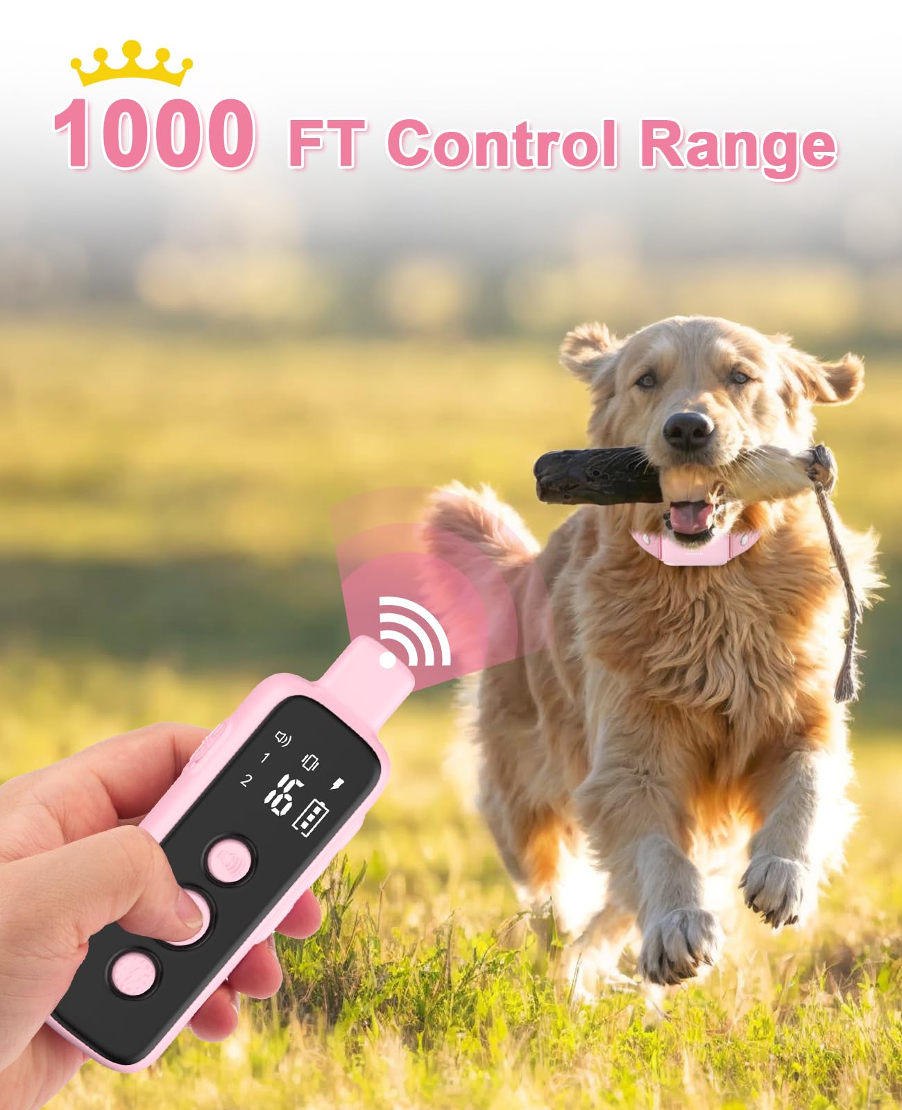 Bousnic Shock Collar For Dogs - Waterproof Rechargeable Dog Electric Training Collar With Remote For Small Medium Large Dogs With Beep, Vibration, Safe Shock Modes (8-120 Lbs)