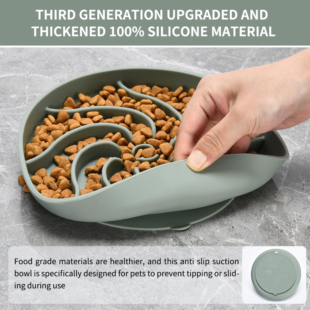 Silicone Slow Feeder Dog Bowls,Puzzle Dog Feeding Bowls with Suction Cups,Healthy Eating,Slow Feeding Anti Slip Design for Small