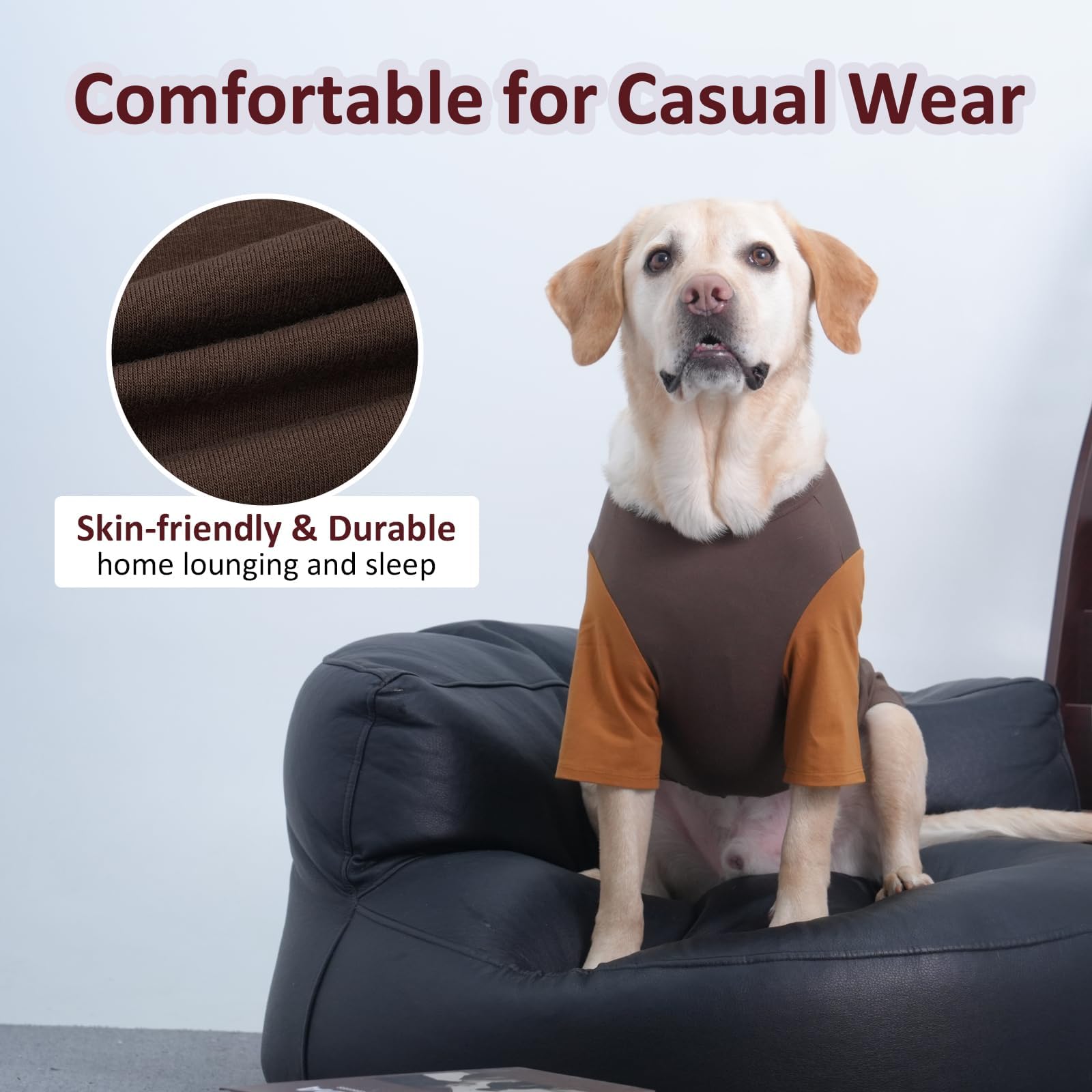 Ikipuko 2 Pack Dog Shirt For Large Dogs Xxl - Lightweight Breathable Cotton Tees, Freedom Of Movement Prevents Overheating Cloth