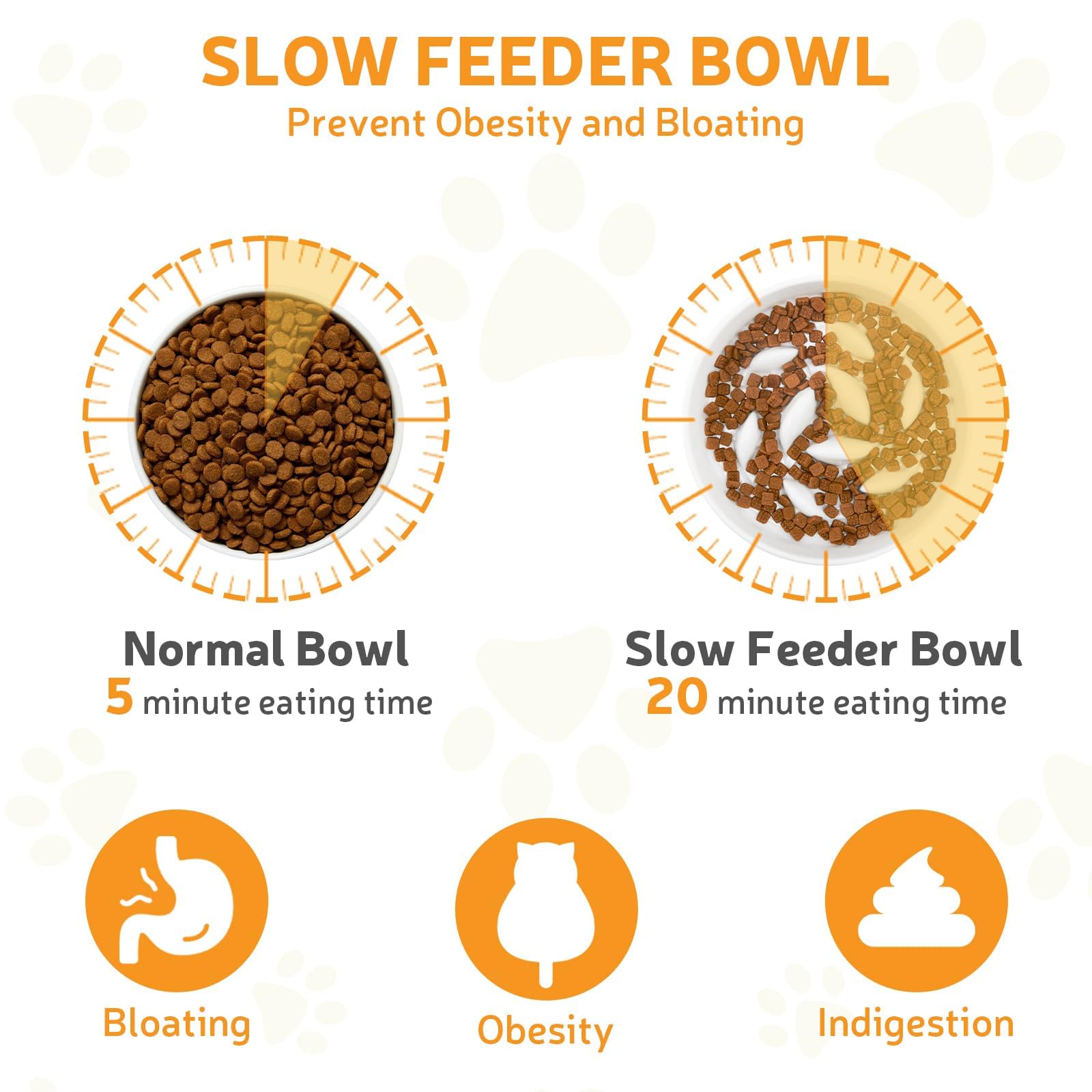GUWINA Raised Slow Feeder Cat Bowl with Stand, 6.3   Wide Ceramic Elevated Shallow Slow Eating Cat Bowl for Dry/Wet Food, Anti