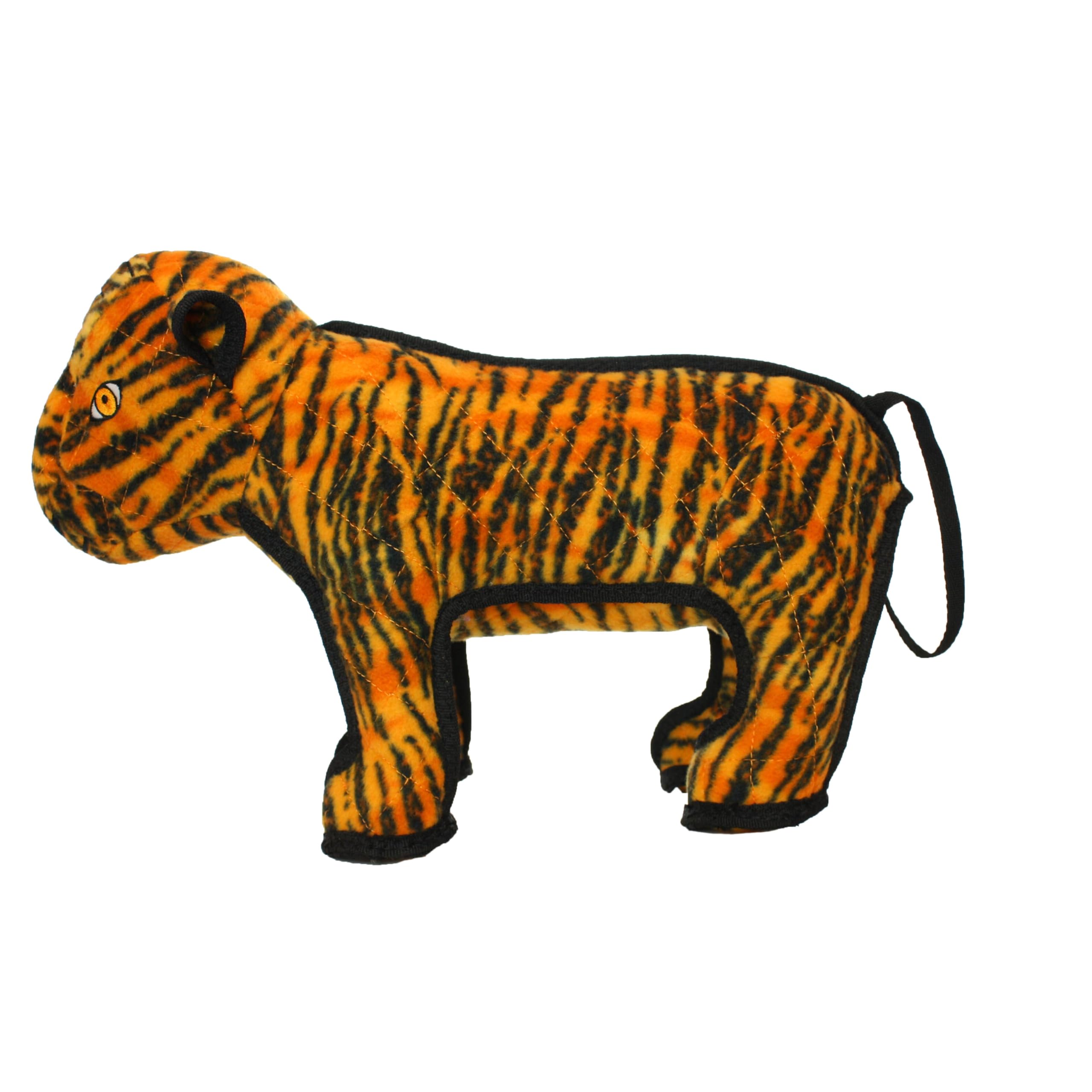 TUFFY - World's Tuffest Soft Dog Toy - Zoo Tiger - Multiple Layers. Made Durable, Strong & Tough. Interactive Play (Tug, Toss & 