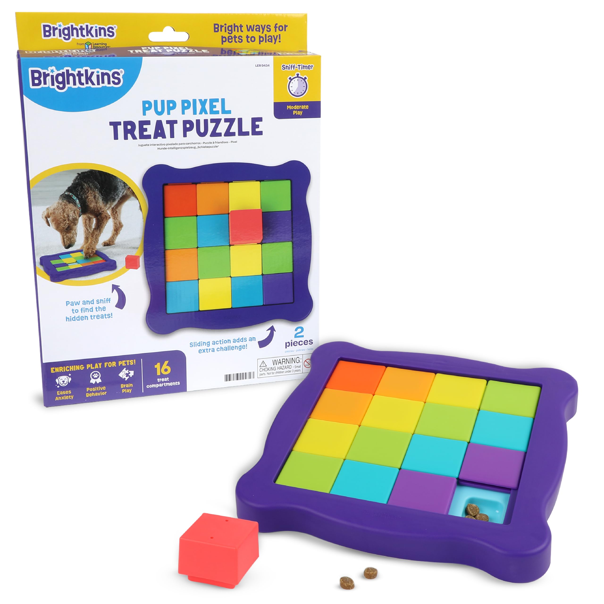 Brightkins Pup Pixel Treat Puzzle, Outdoor Puzzle Board, Enrichment Interactive Dog Toys, Dog Birthday, Slow Feeder Bowls, Puppy