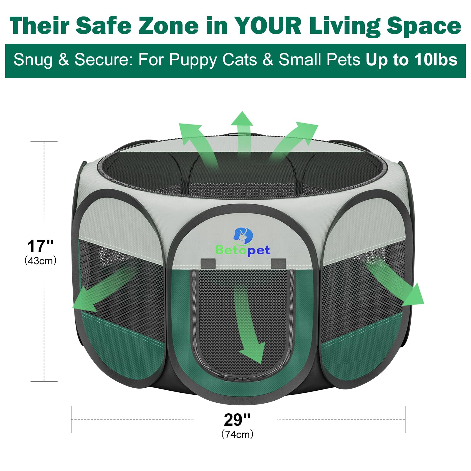 Playpen For Small Dogs Cats Crate: Puppy Play Pen Indoor Outdoor Foldable Potable Exercise Cage Pop Up Kennel For Guinea Pig Rab