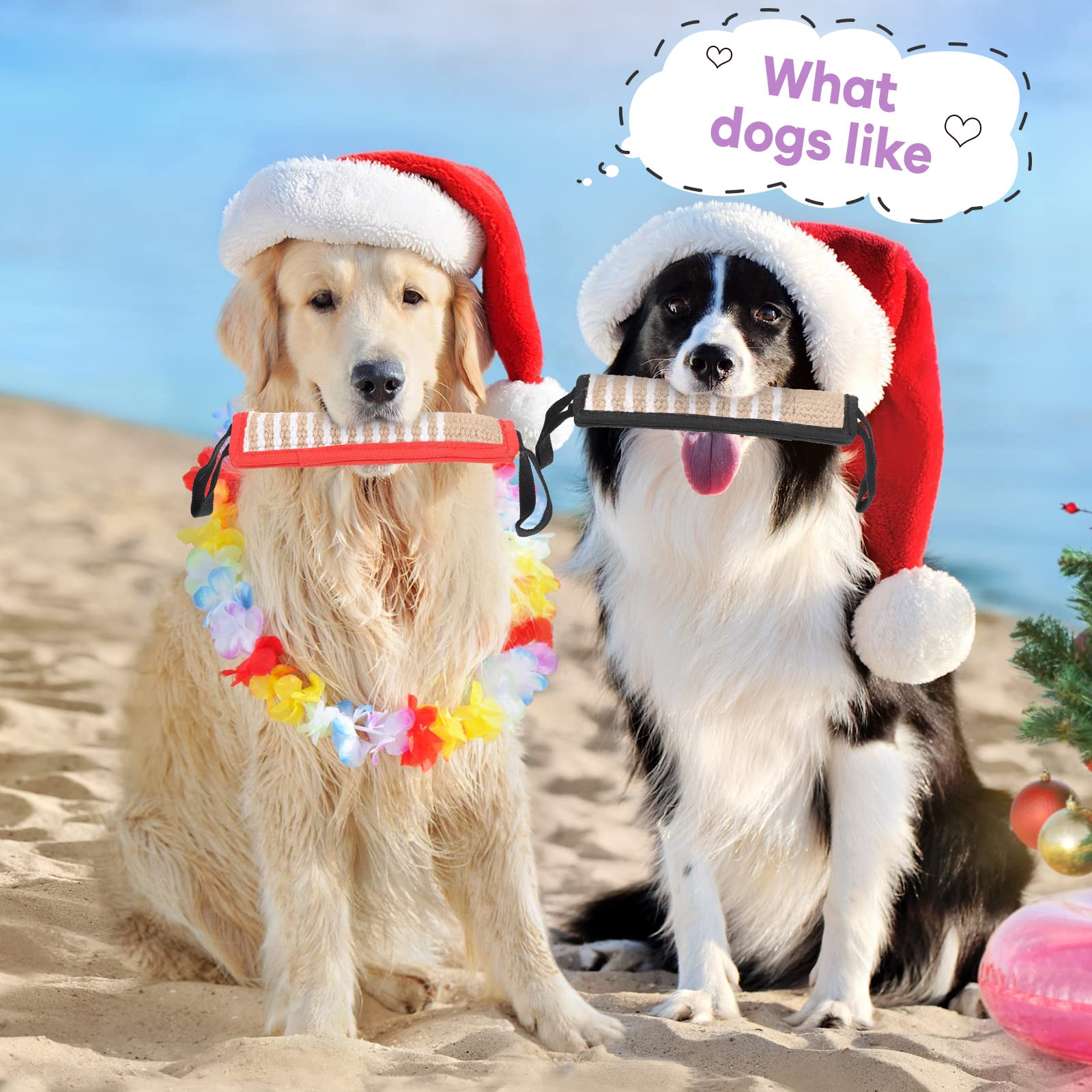 Amylove 2 Pcs Dog Tug Toy, Tug Of War Dog Toy, Tough Jute Dog Fight Pillow With 2 Handles For Small Medium Large Dogs Puppy Training Interactive Play