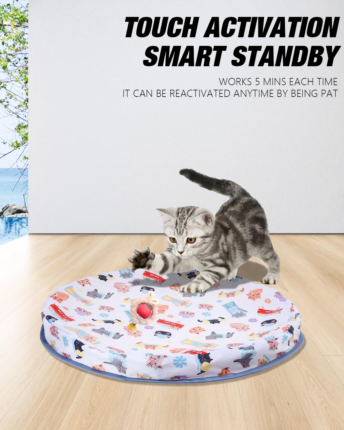 Bdor Interactive Cat Toys Ball, Automatic Hide And Seek Toy In Pouch, Motion Activated Ball For Indoor Cats, Cat Puzzle Toy, Thr