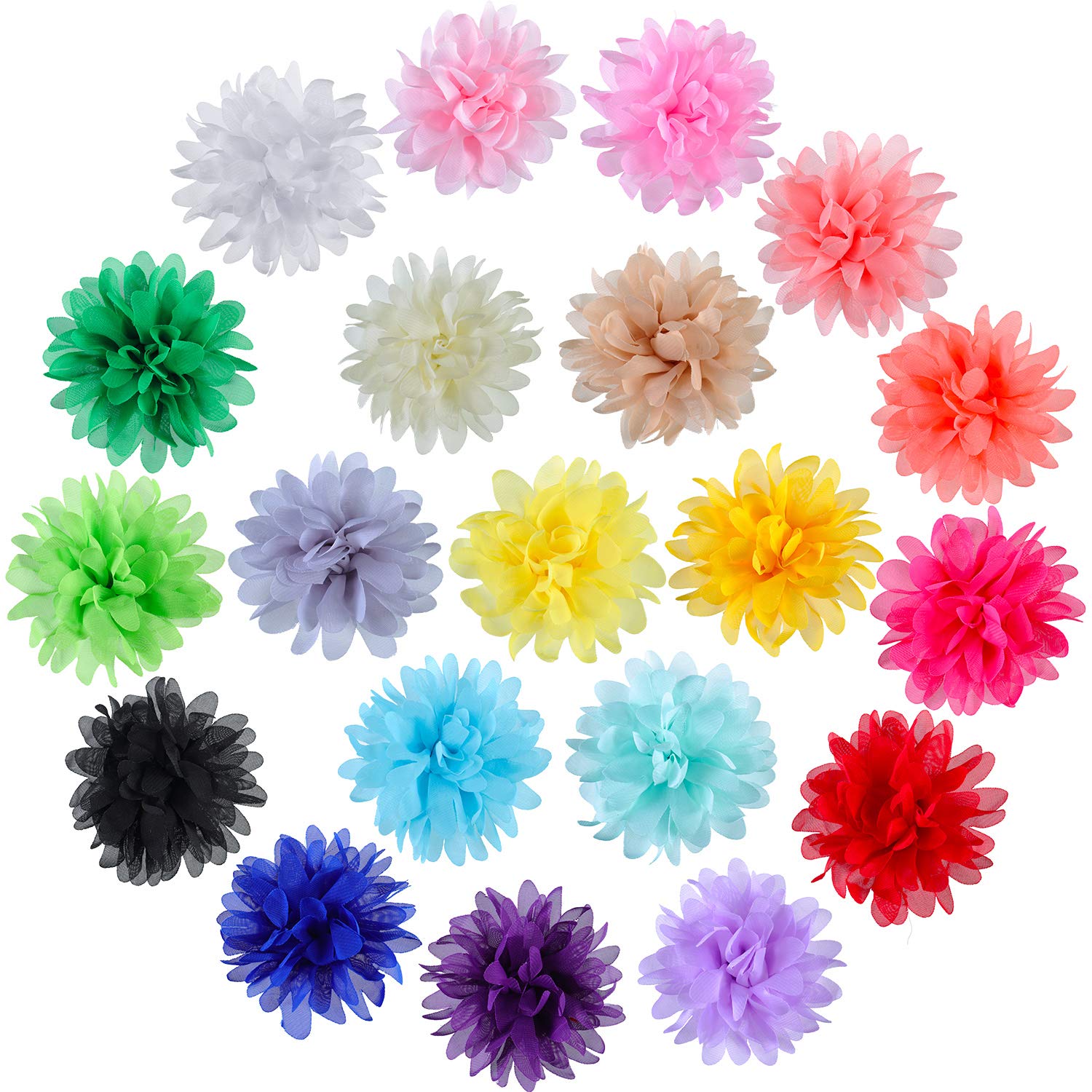 Willbond 20 Pieces Dog Collar Flowers Pet Flower Bow Ties Multi-Color Dog Charms Flower For Puppy Dog Collar Grooming Accessories (8 Cm/ 3.1 Inch)